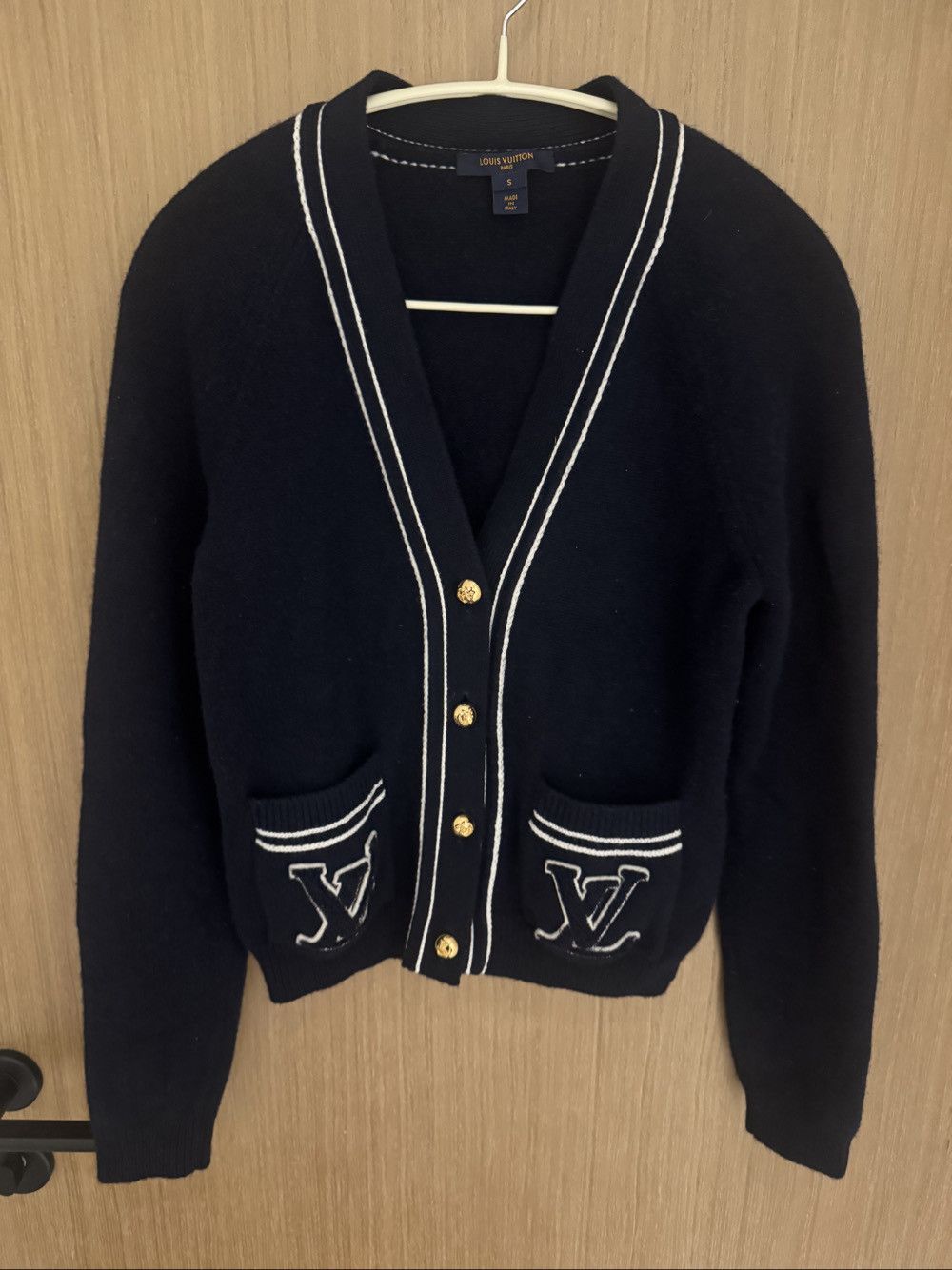 Louis Vuitton Louis Vuitton Navy Contrast Trim Cardigan Size S Size S / US 4 / IT 40 - 1 Thumbnail