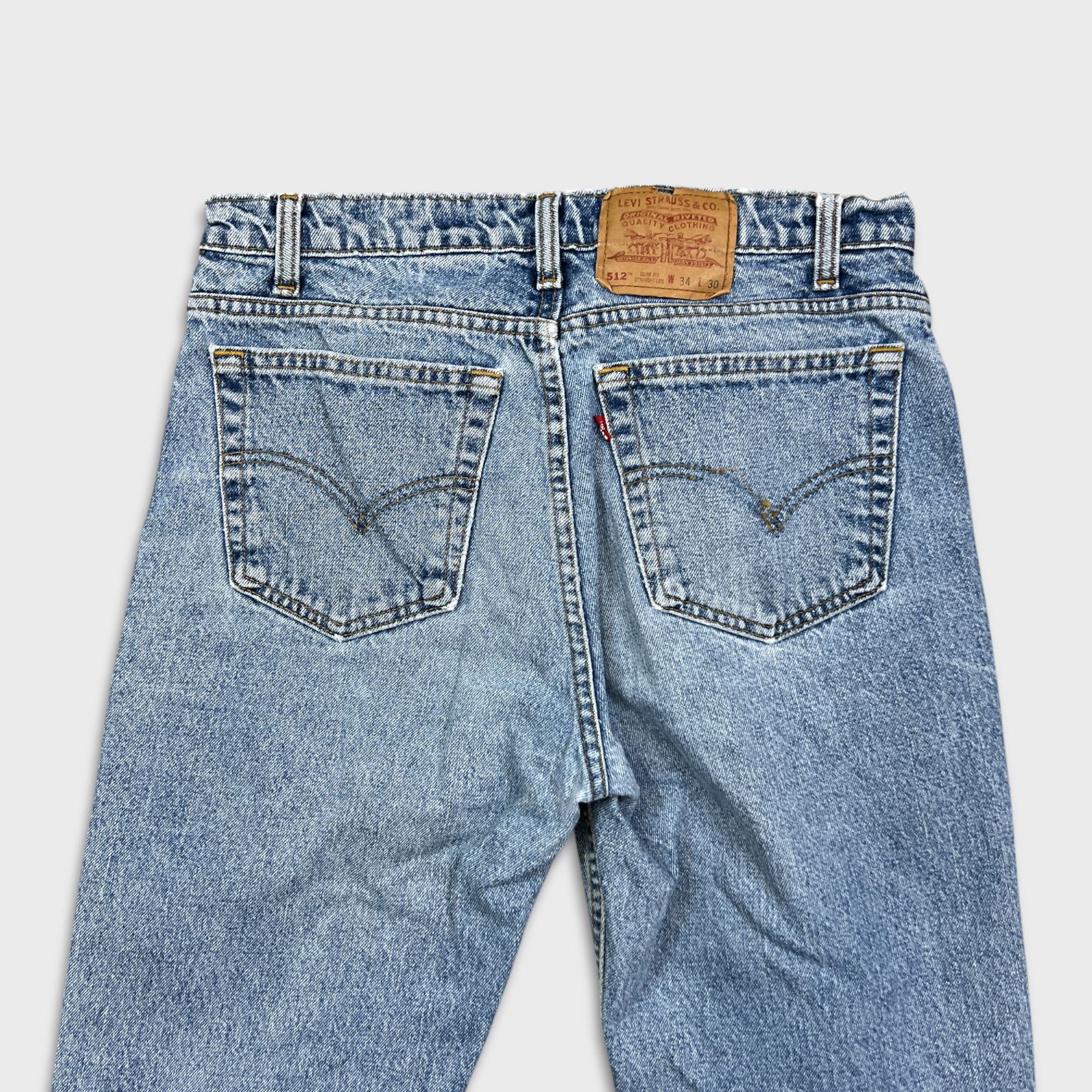 Levi's × Vintage VTG Levi's 512 Jeans 34x30 Slim Straight Leg Denim 90s Pants Size US 34 / EU 50 - 6 Thumbnail