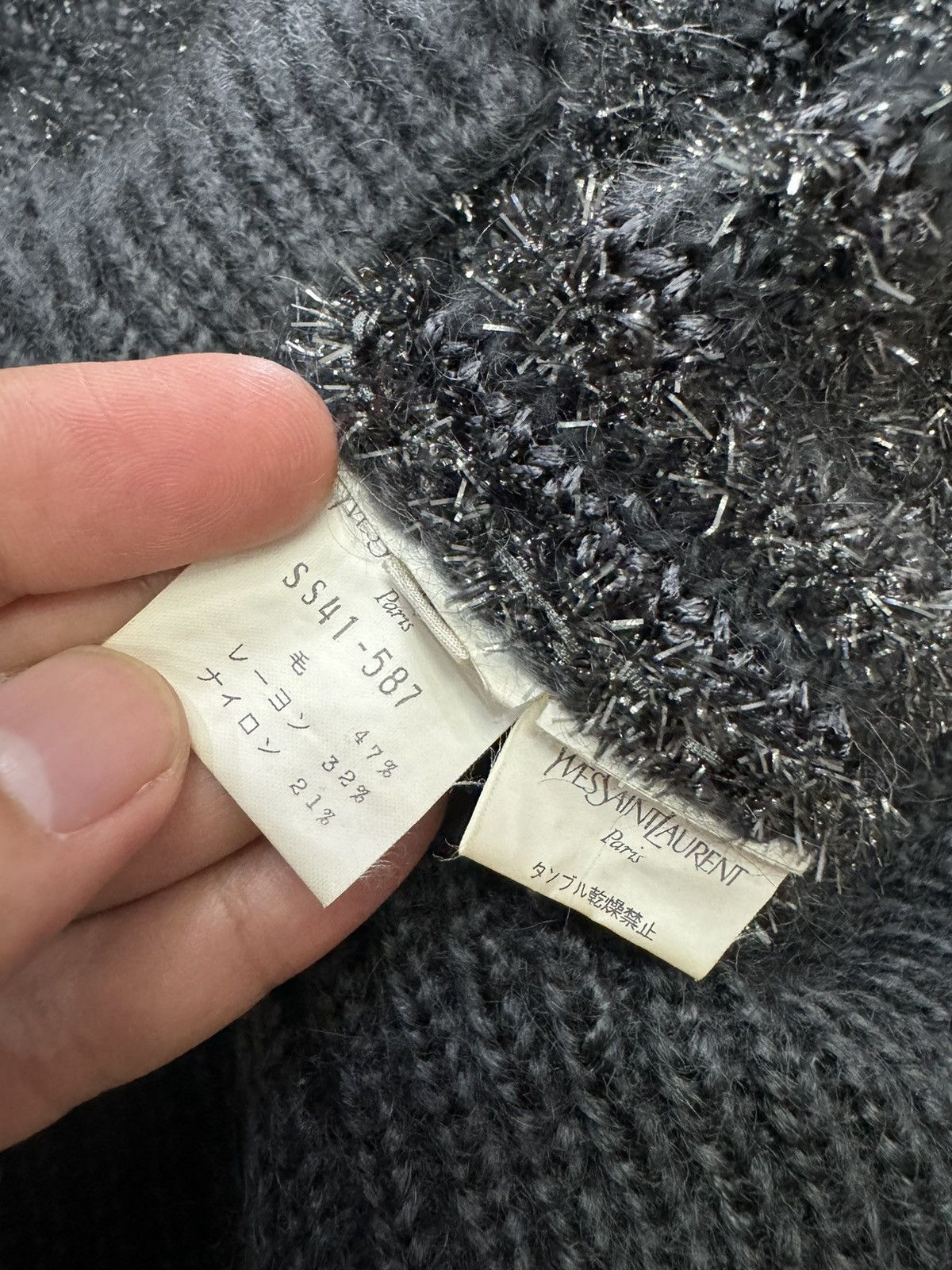 Vintage × Yves Saint Laurent VINTAGE YSL TRICOTS MIX WOOL KNITWEAR CARDIGAN Size M / US 6-8 / IT 42-44 - 9 Thumbnail