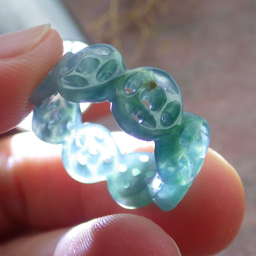 Other 108655 VS Jadeite Jade Green RING OLD Money Circle NO 5.25 Size ONE SIZE - 5 Thumbnail