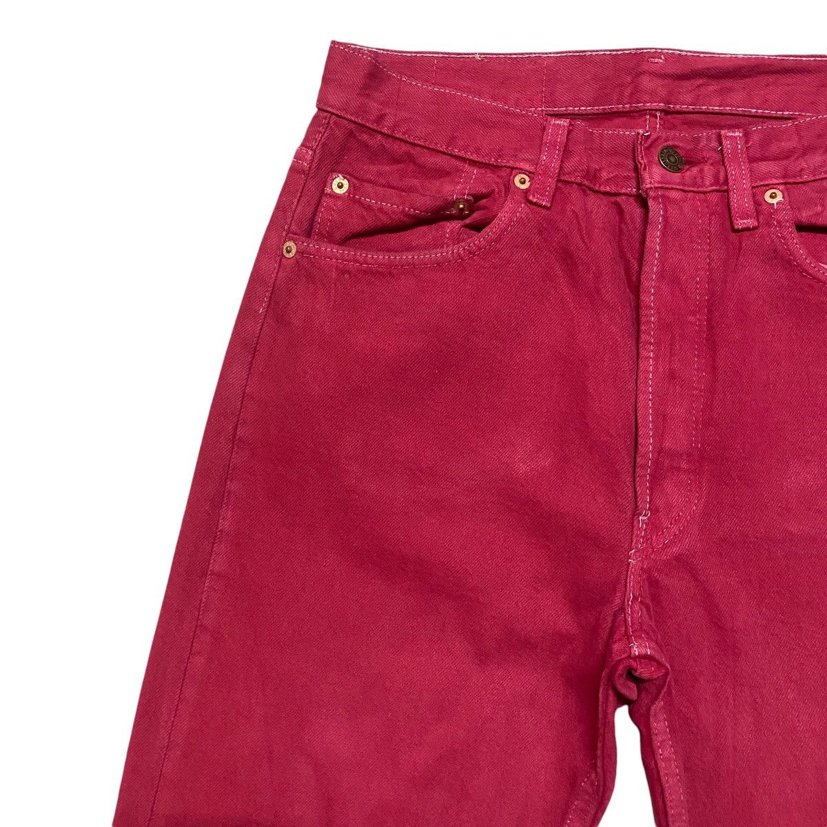 Levi's Vintage 90s Levis 501 Red Denim Jeans Dyed Size US 31 - 4 Thumbnail