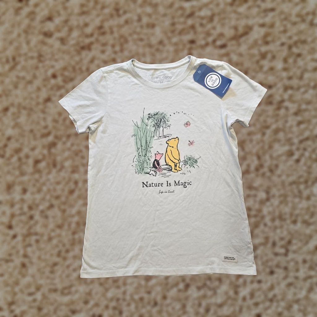 Disney Disney Winnie The Pooh Piglet Nature Crew Neck Short Sleeve T-Shirt Womens Medium White Casual Shirt Size M / US 6-8 / IT 42-44 - 1 Thumbnail
