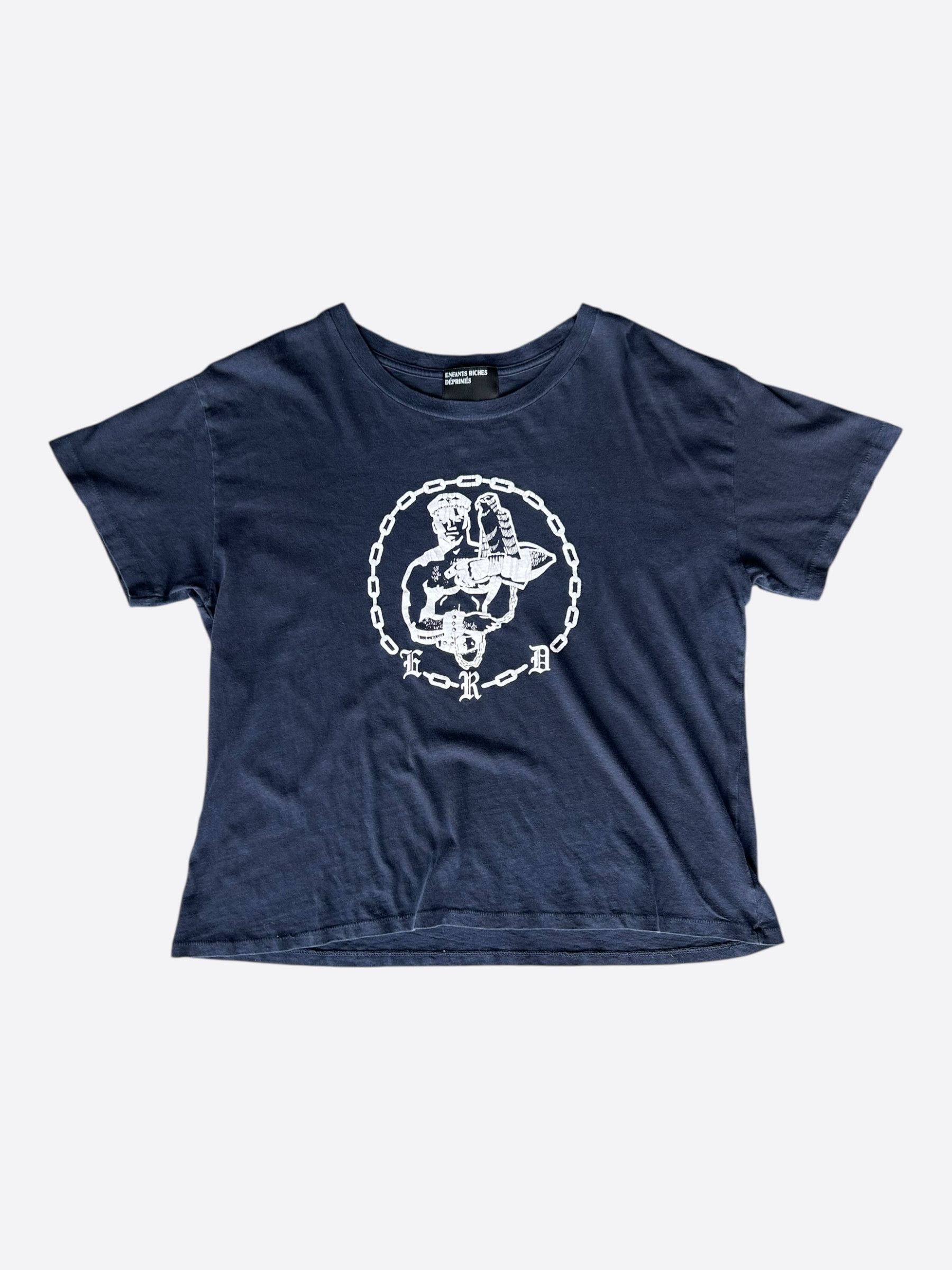 Enfants Riches Deprimes Enfants Riches Deprimes Navy & White Chain Graphic T-Shirt Size US S / EU 44-46 / 1 - 1 Thumbnail