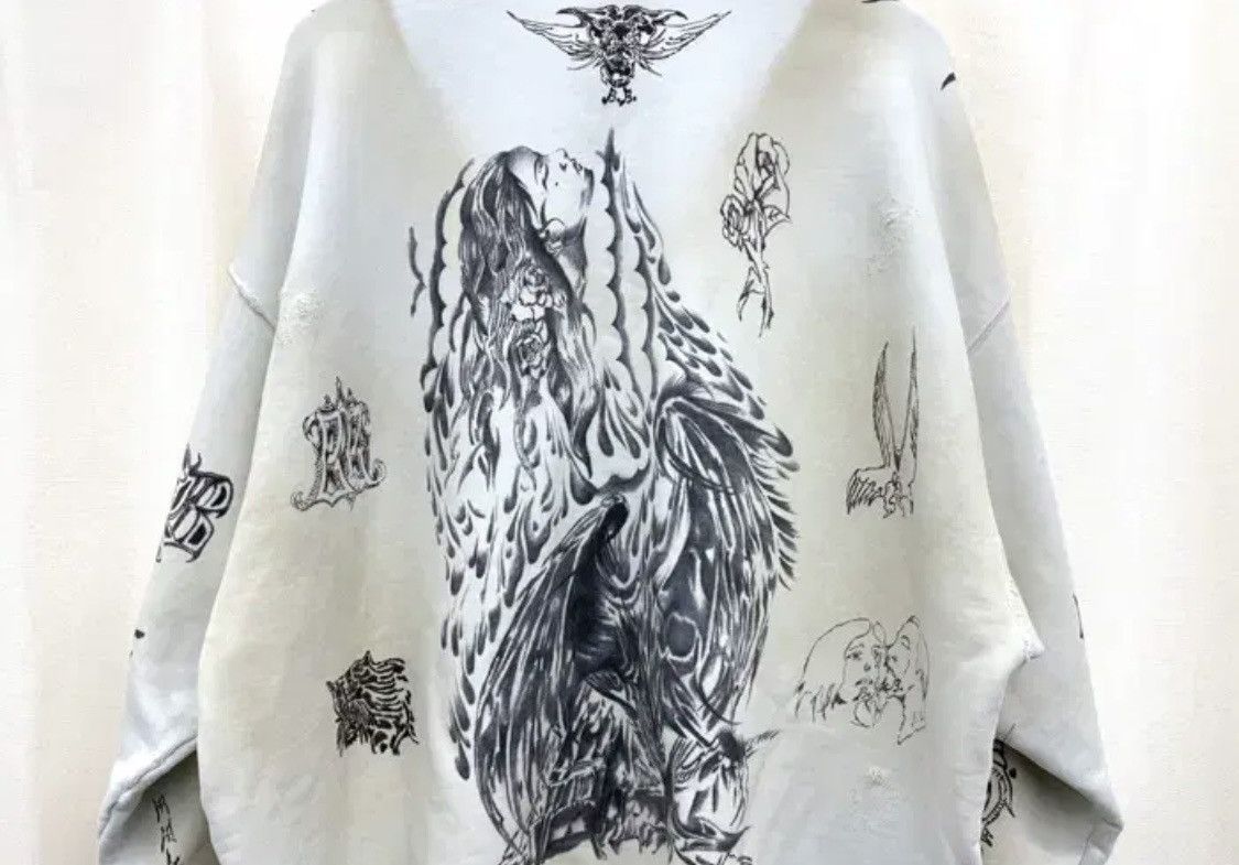Balenciaga Balenciaga Distressed Tattoo Zip Hoodie Size US L / EU 52-54 / 3 - 8 Thumbnail