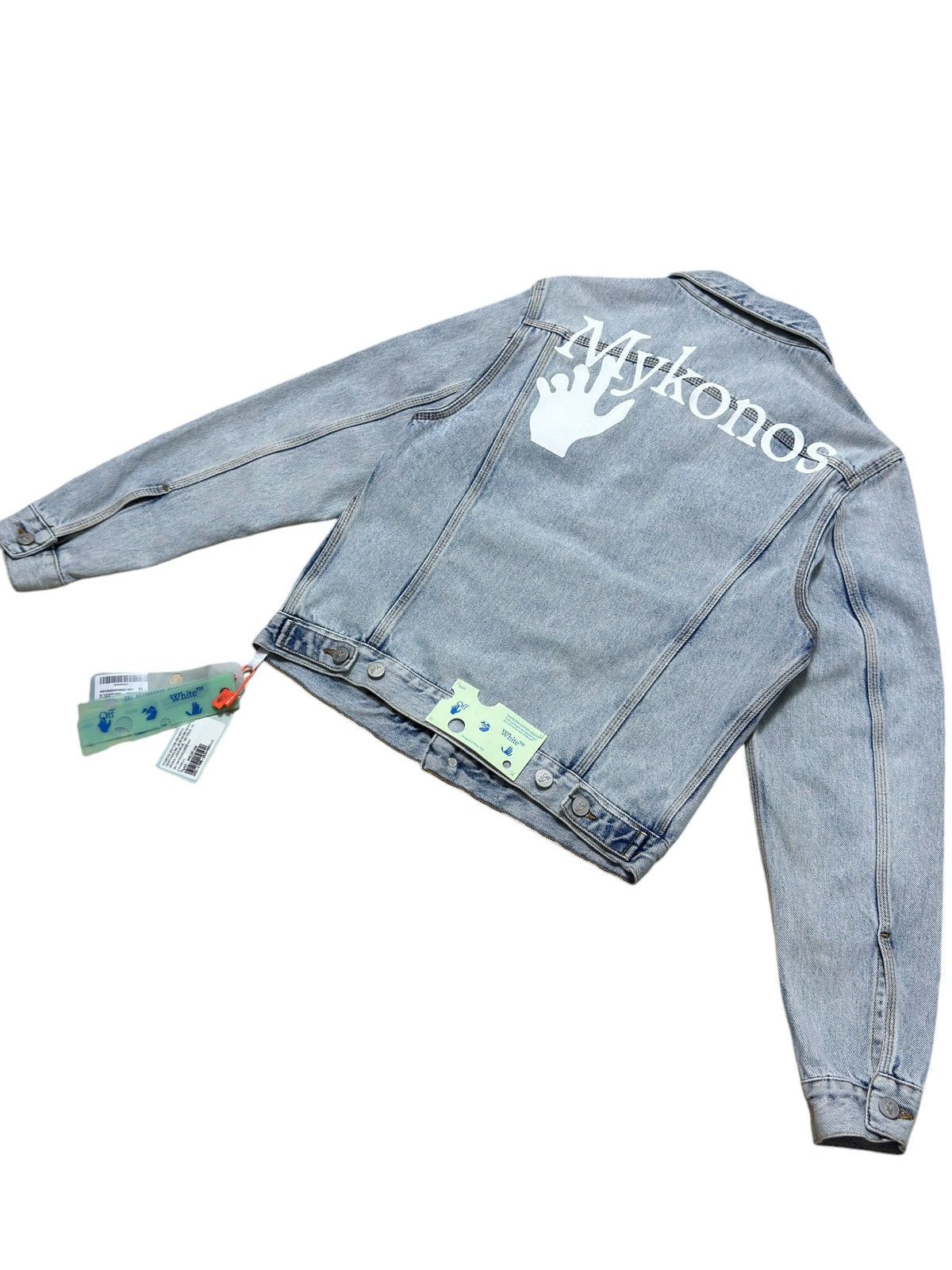 Off-White 1 of 10 Mykonos Exclusive Off White Denim Jacket Size US XS / EU 42 / 0 - 3 Thumbnail