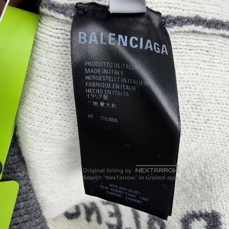 Balenciaga Balenciaga Fully Printed Logo Knit Sweater Size US XS / EU 42 / 0 - 5 Thumbnail
