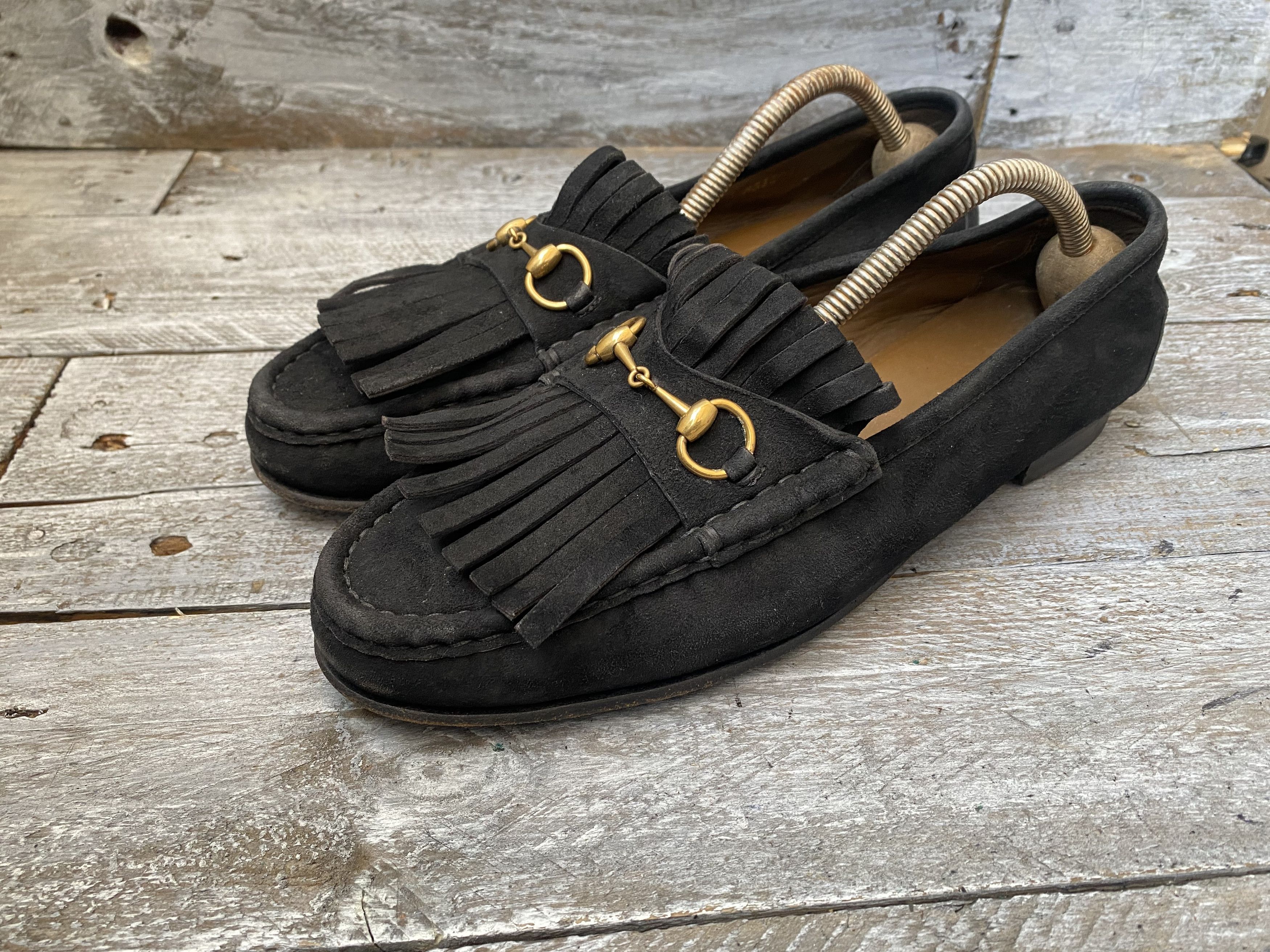 Designer × Gucci Gucci horsebit suede leather loafers sz 40 Size US 9.5 / IT 39.5 - 4 Thumbnail