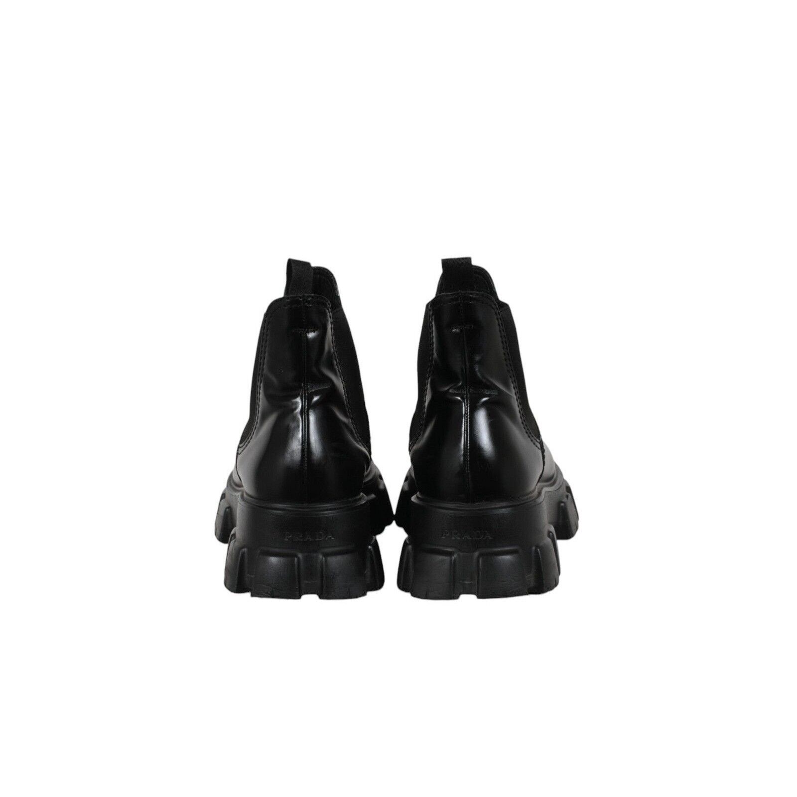 Prada Monolith Chelsea Boots Black Leather - 02511B Size US 11 / EU 44 - 15 Thumbnail