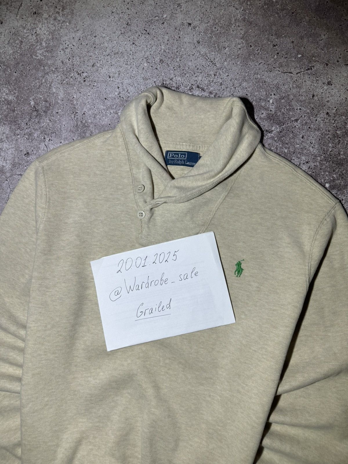 Polo Ralph Lauren × Vintage Polo Ralph Lauren Vintage High Neck Rare Beige Sweatshirt Size US L / EU 52-54 / 3 - 3 Thumbnail