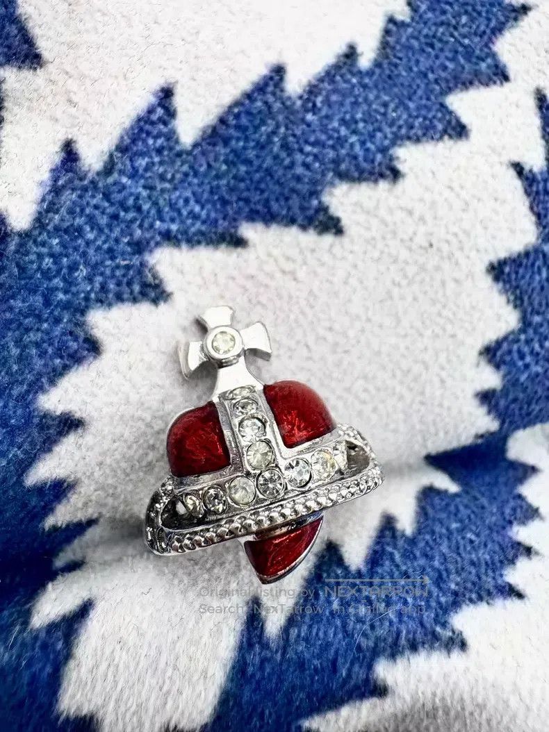 Vivienne Westwood Vivienne Westwood Red Enamel Heart Saturn Ring Size ONE SIZE - 1 Thumbnail