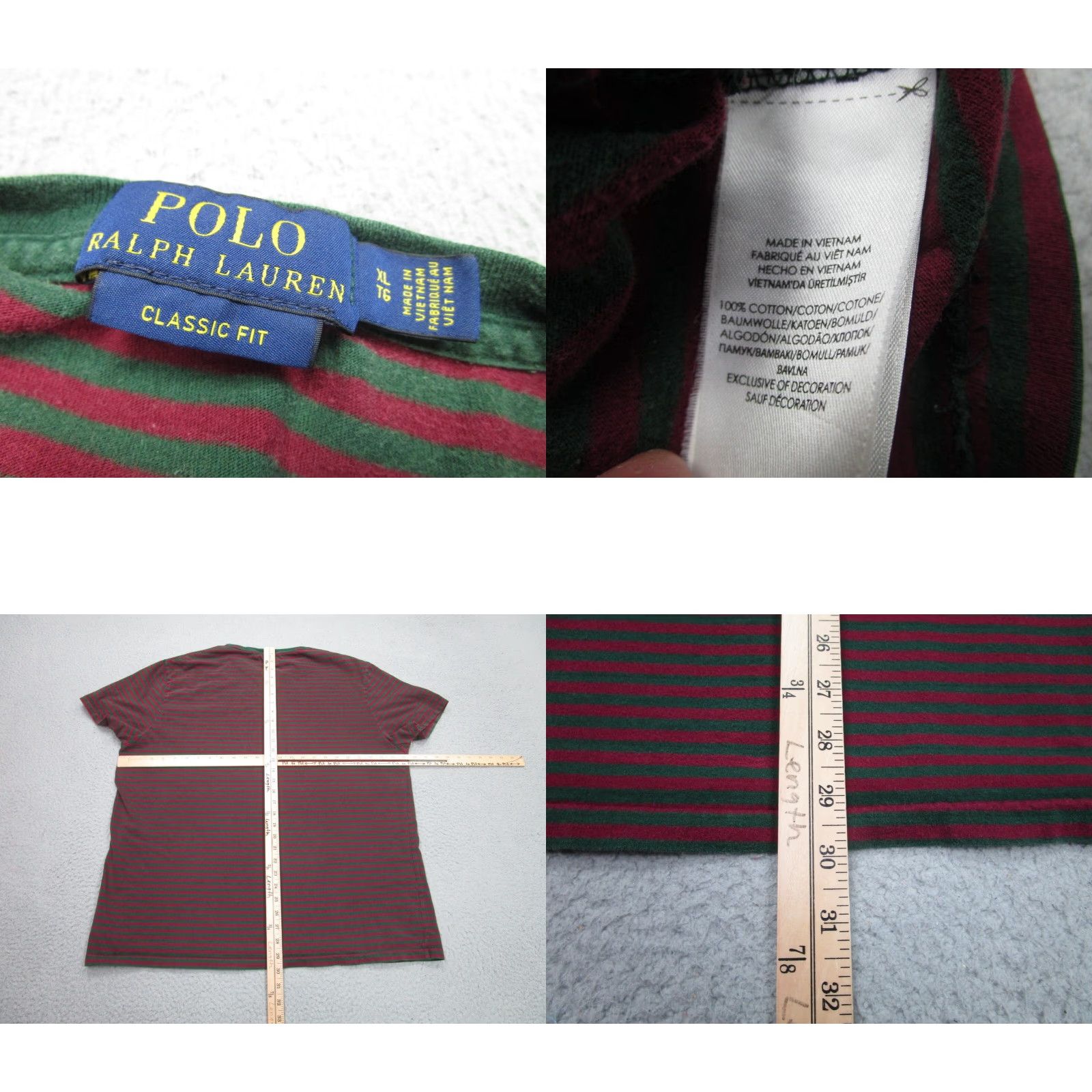 Polo Ralph Lauren POLO Ralph Lauren Shirt Mens XL Green Red Striped Classic Fit Krueger Vibes 90s Mens Size US XL / EU 56 / 4 - 8 Thumbnail