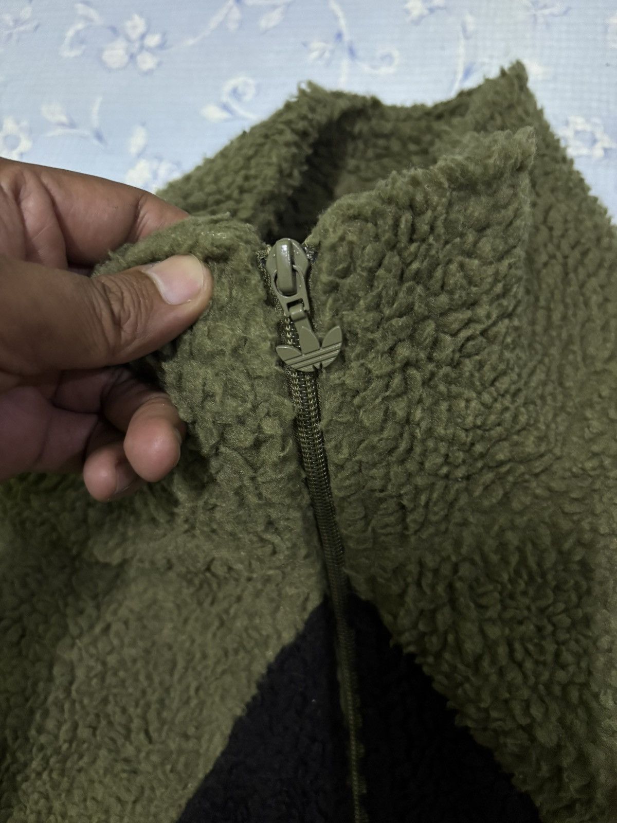 Adidas Adidas Sherpa Jacket Sweater Knitwear Big Logo Size US M / EU 48-50 / 2 - 12 Thumbnail