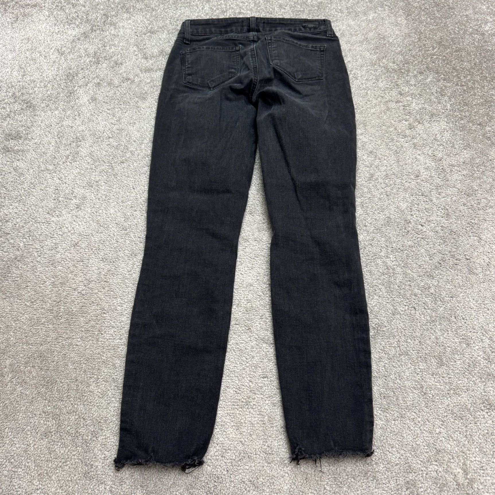 Paige Paige Verdugo Jeans Womens 26 Black Distressed Ankle 27 Inseam Regular 26x27 Denim Cotton Blend 5-Pocket Logo Belt Loops Zipper Button Size 26" / US 2 / IT 38 - 2 Thumbnail