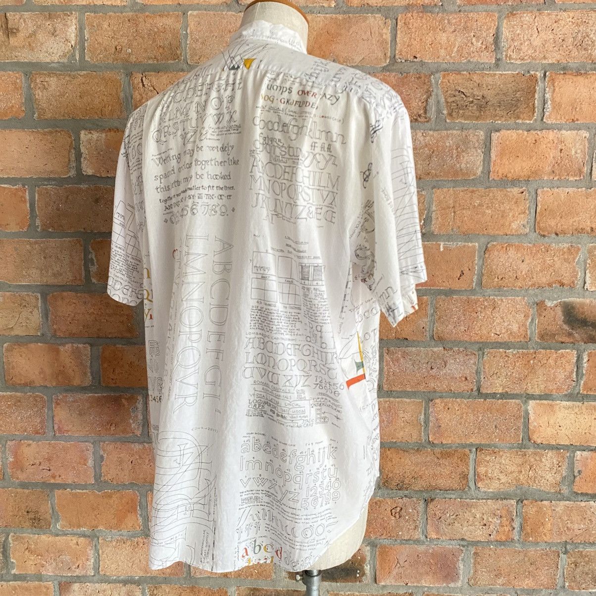 Paul Smith Paul Smith White Alphabet Print Shirt Size US XL / EU 56 / 4 - 22 Thumbnail