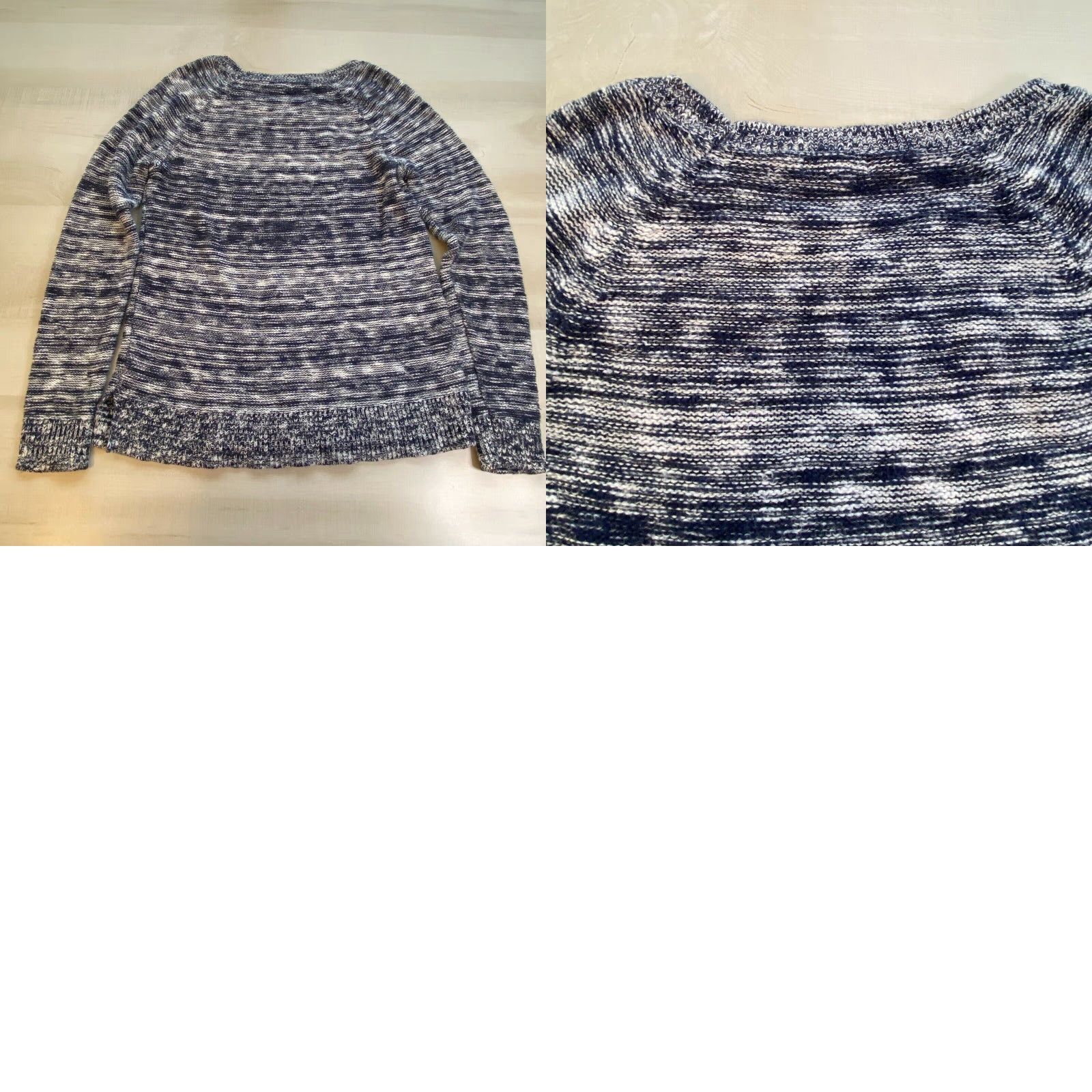 Old Navy Old Navy Womens Blue White Pullover Sweater Large Raglan Sleeve Relaxed Fit Breathable Size L / US 10 / IT 46 - 8 Thumbnail