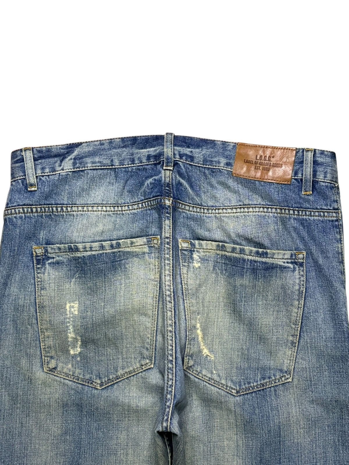 Japanese Brand Vintage Japanese Brand Button Fly Mud Wash Distress Rip Jean Size US 33 - 8 Thumbnail