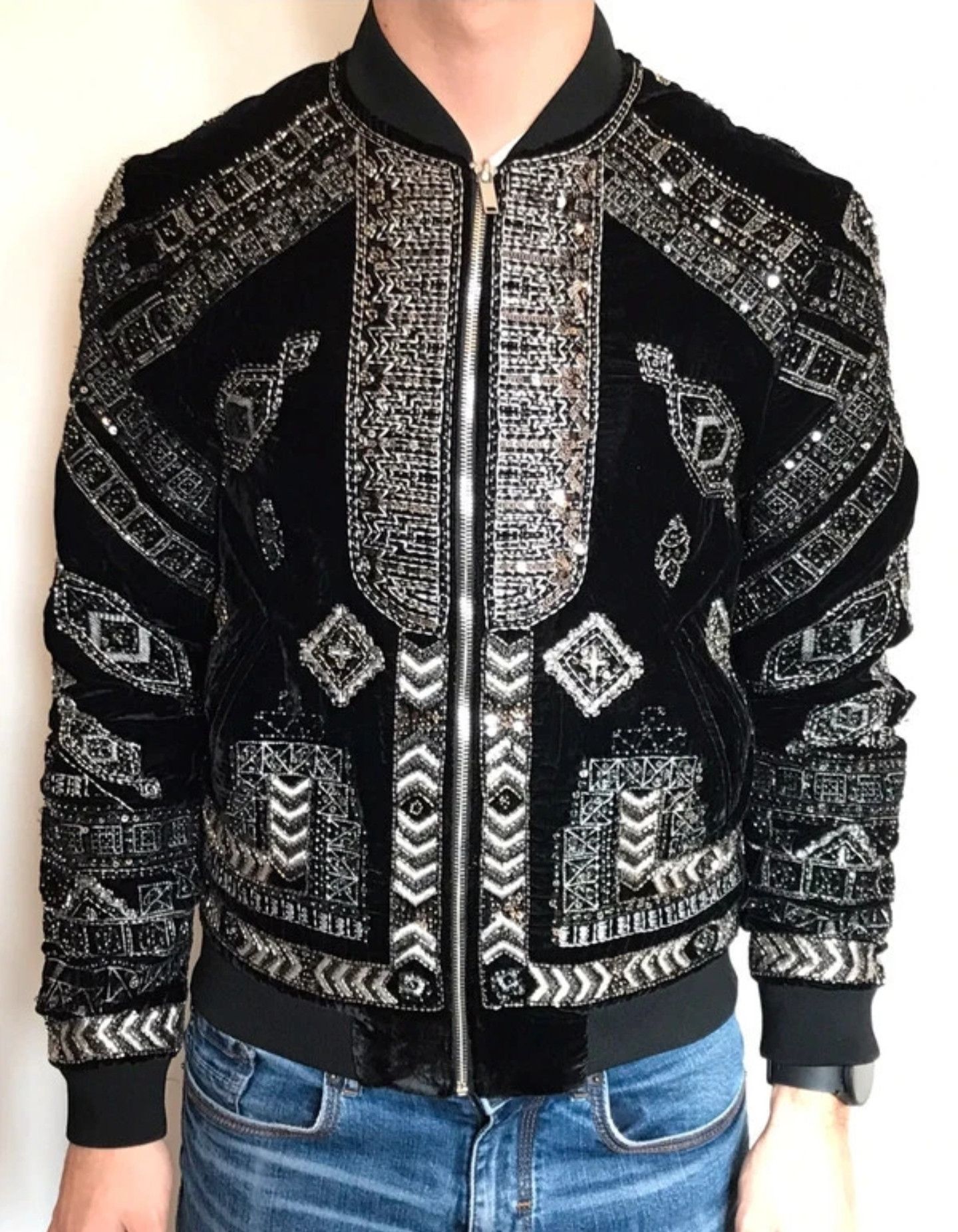 Zara Zara man velvet embroidered jacket Size US M / EU 48-50 / 2 - 7 Thumbnail
