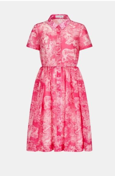 Dior o1w1db10924 Mid-Length Shirt Dress in Pink Size L / US 10 / IT 46 - 1 Thumbnail