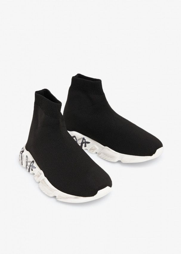 Balenciaga o1mt1gz0425 KIDS - Speed Graffiti Recycled Knit Sneakers Size US 5 / EU 37 - 4 Thumbnail