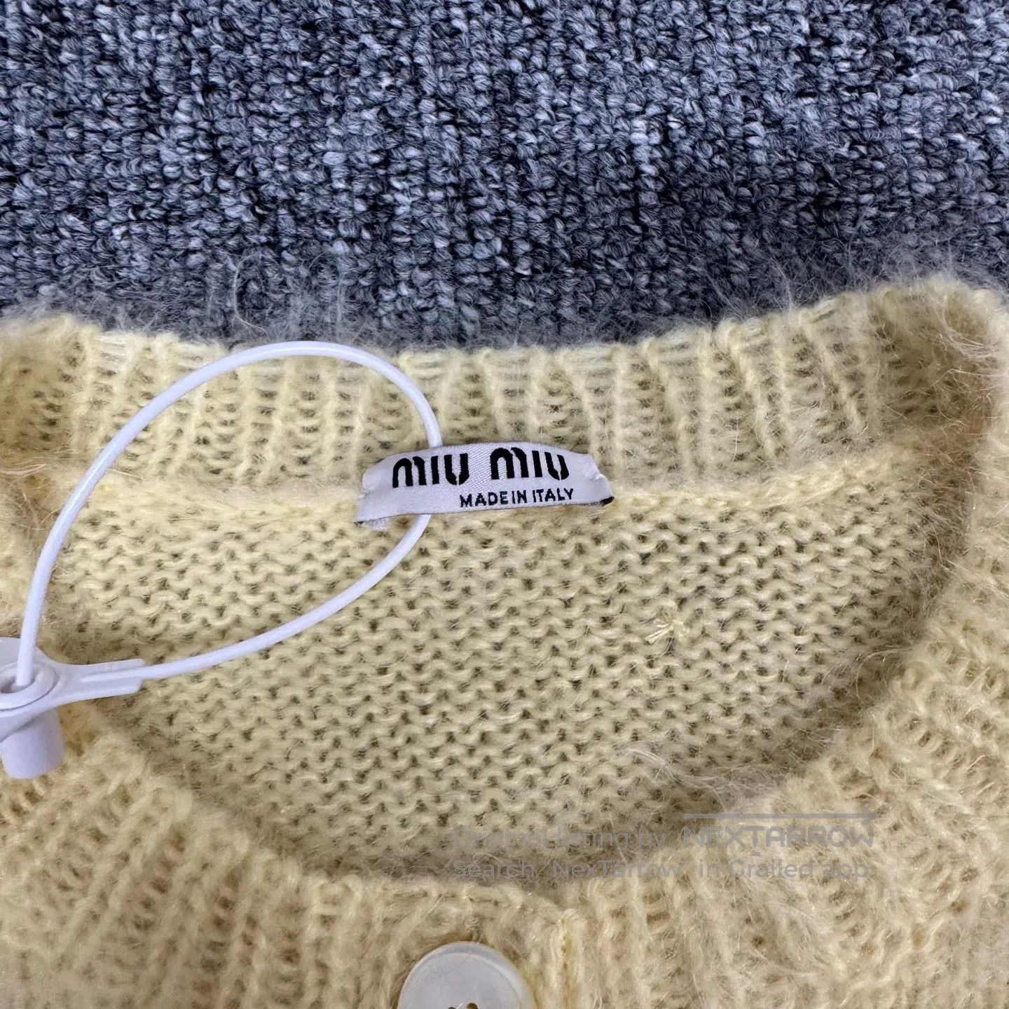 Miu Miu miu miu Ma Haimei: Full-water diamond pattern cardigan swe Size M / US 6-8 / IT 42-44 - 5 Thumbnail