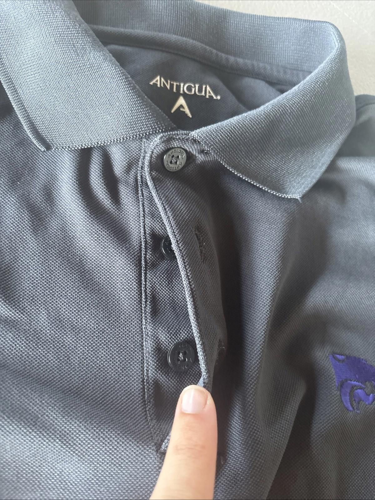Antigua Kansas State Wildcats Shirt Men Extra Large Grey Polo XL Size ONE SIZE - 4 Thumbnail