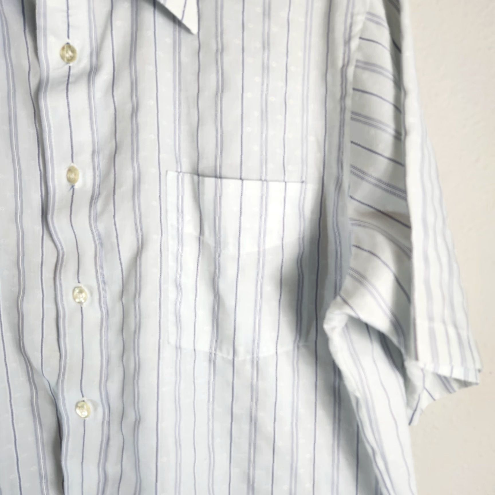 Needles VINTAGE Mens 80s Single Needle Tailoring Pinstripe SS Point Collar Shirt-Size L Size US XL / EU 56 / 4 - 2 Thumbnail