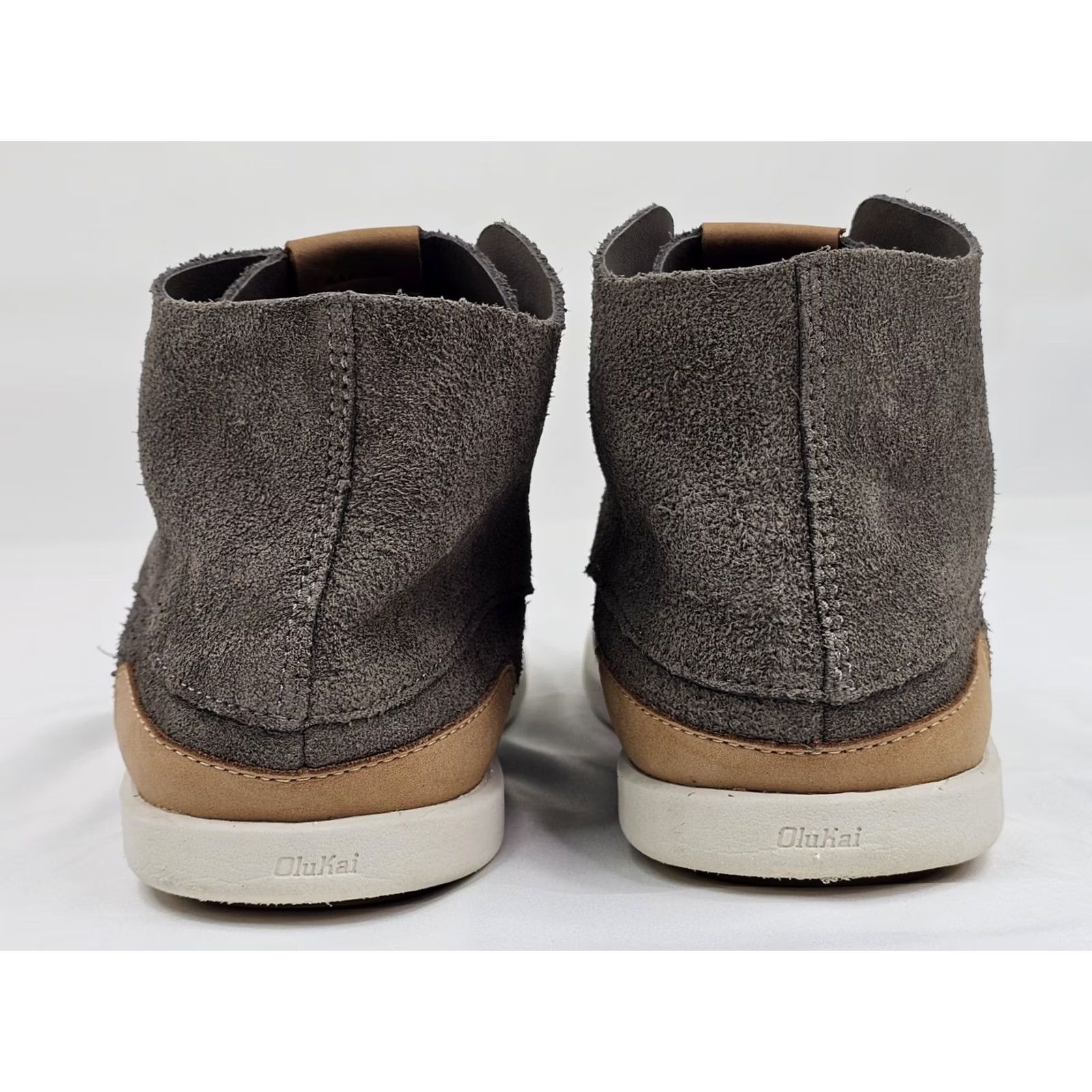 Olukai Olukai Nalukai Kala Nubuck Leather Chukka Boots Men 9 Gray Mid Top Lace Up Shoes Brown? Size US M / EU 48-50 / 2 - 7 Thumbnail