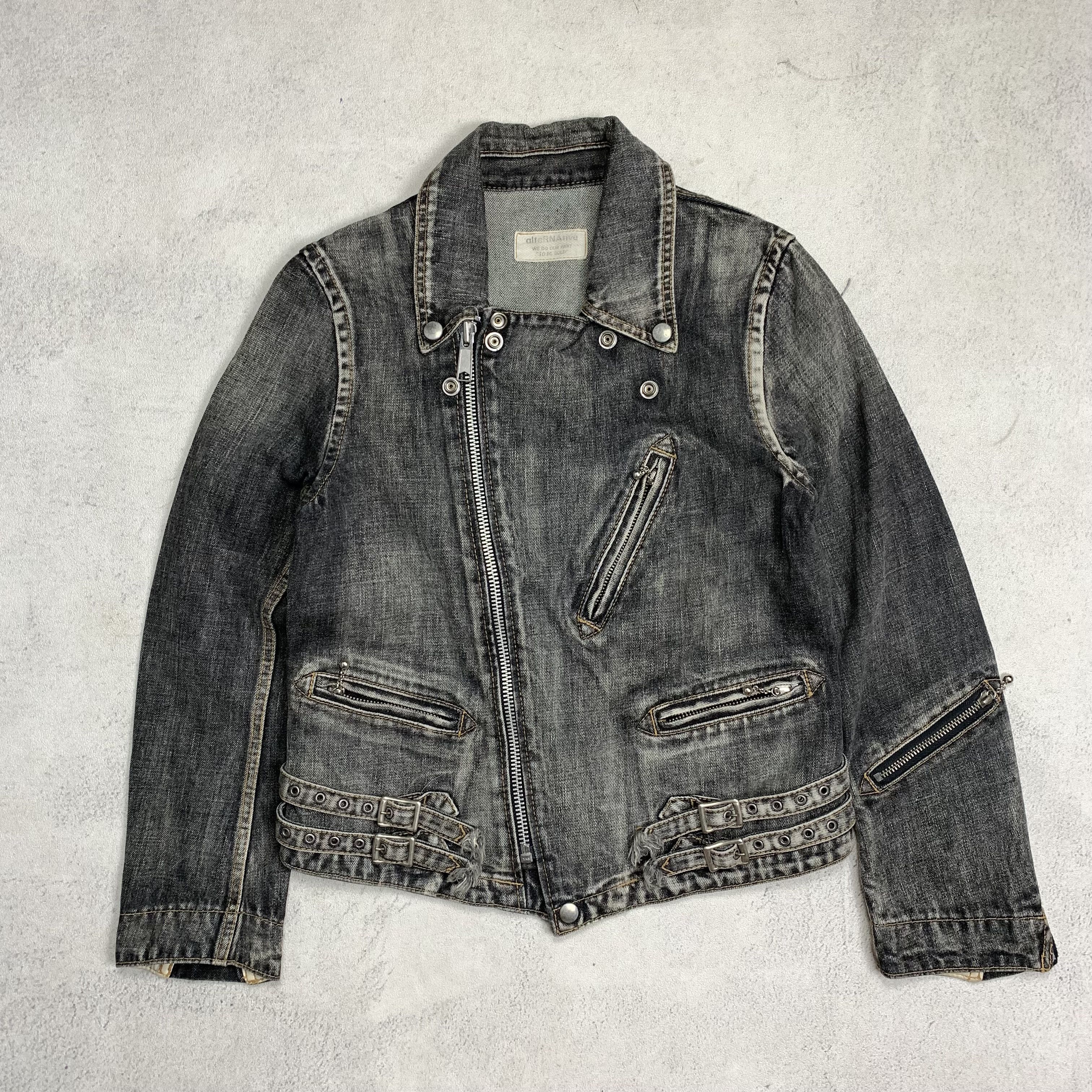 Japanese Brand RNA Alternative Biker Punk Denim Jacket Ramones Size M / US 6-8 / IT 42-44 - 1 Thumbnail