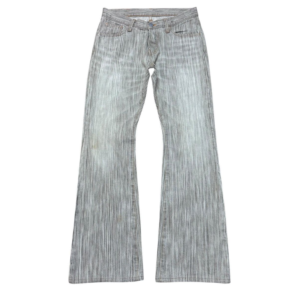 Japanese Brand Acoustic Japan Striped Denim Flare Jeans Size US 30 / EU 46 - 2 Thumbnail