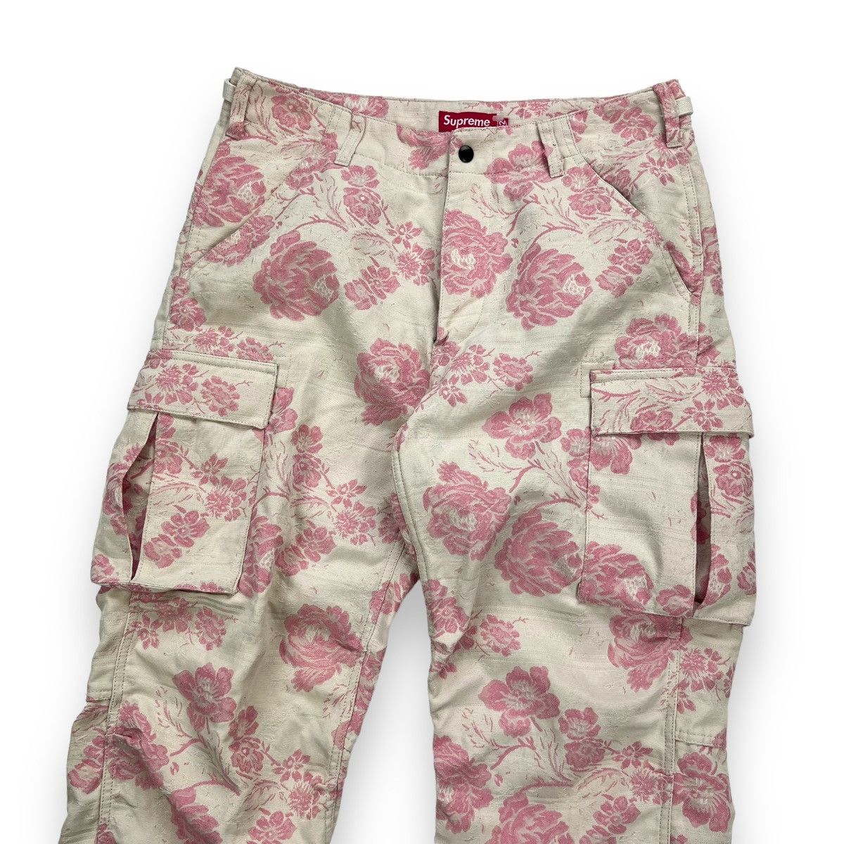 image of Supreme Floral Tapestry Cargo Pants in Beige, Men's (Size 32)