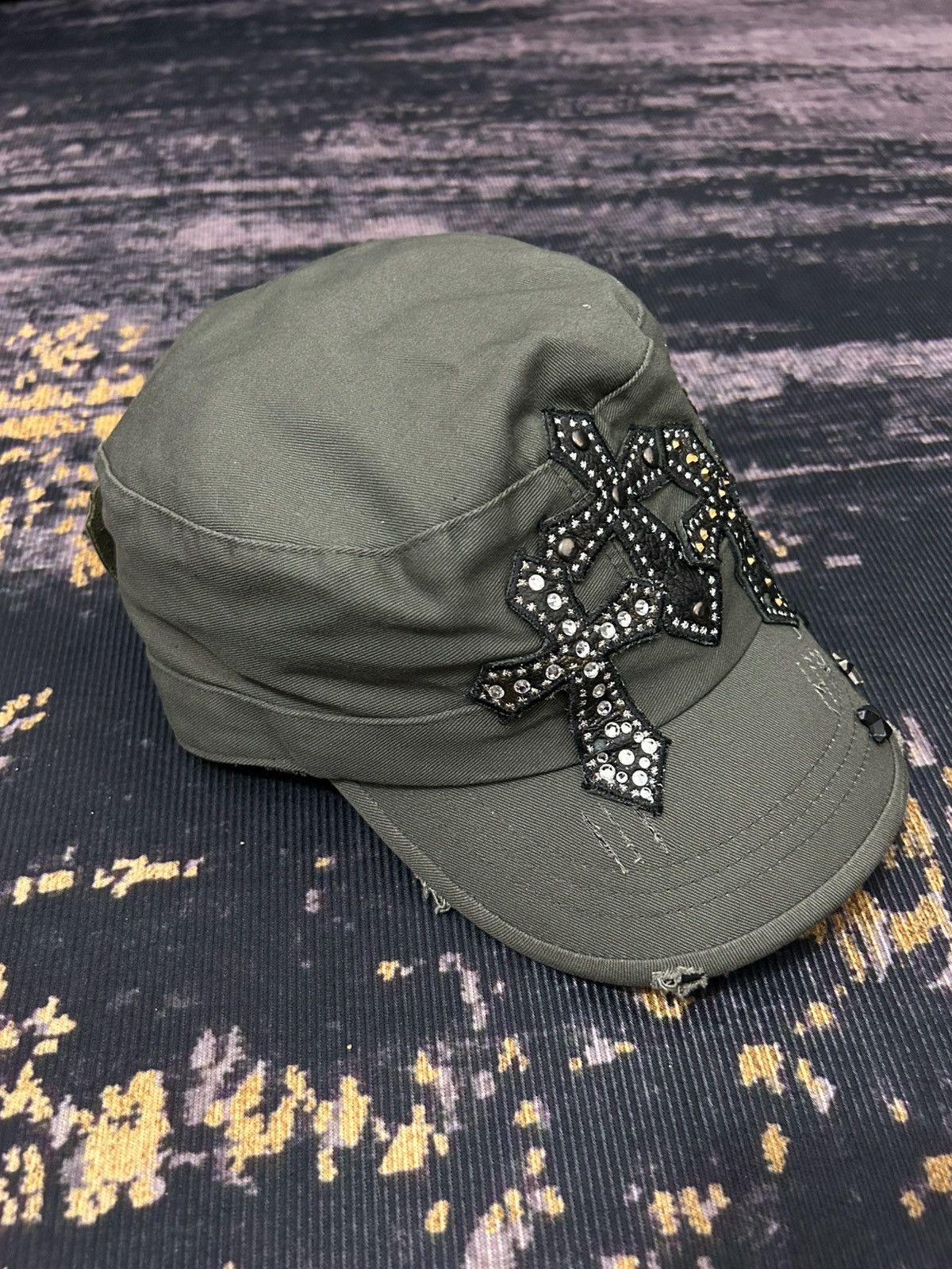 Japanese Brand Dream Control Cross Swarovski Patrol Caps Size ONE SIZE - 3 Thumbnail