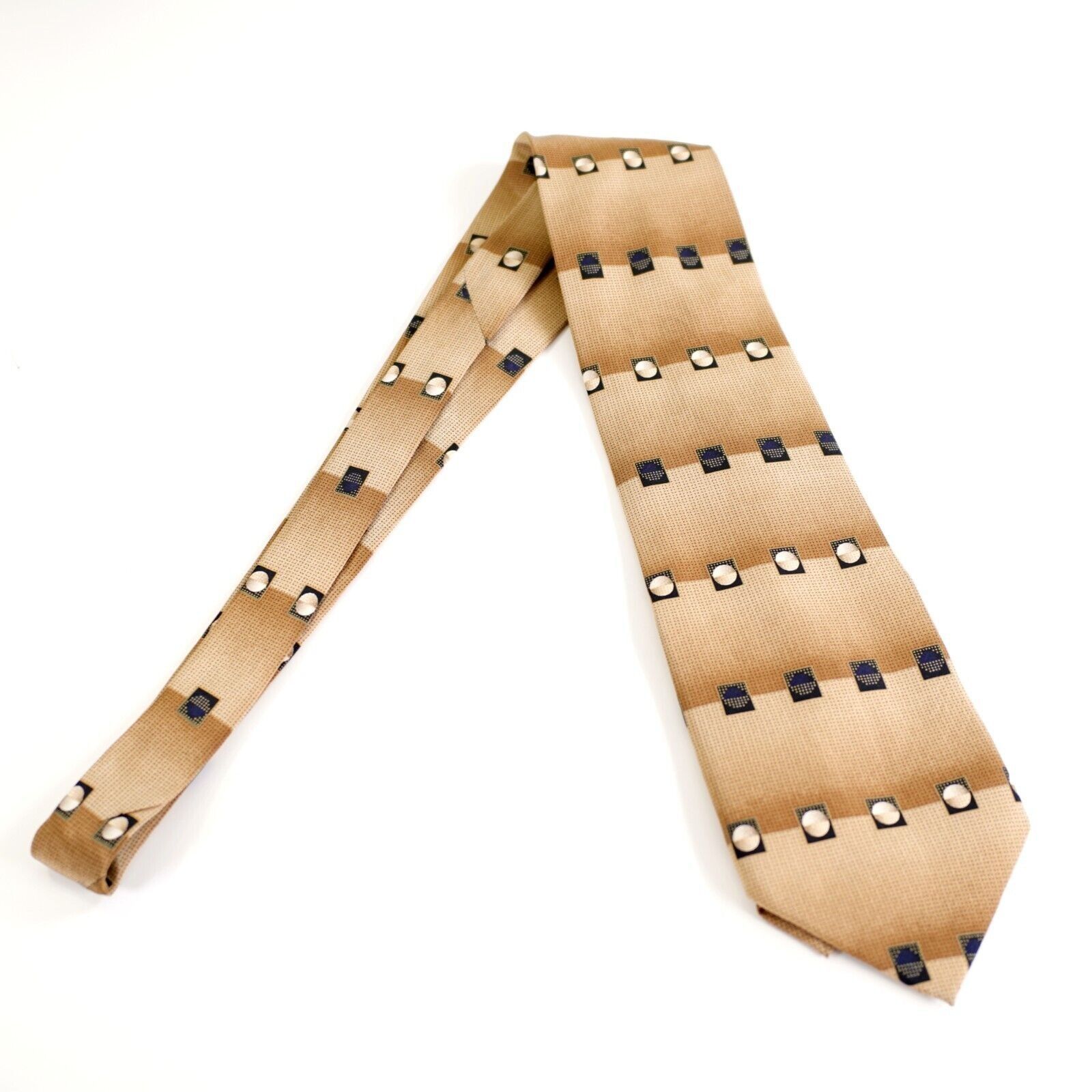 Croft & Barrow Croft & Barrow Golden Tan Abstract Print Wide Silk Tie Size ONE SIZE - 6 Thumbnail