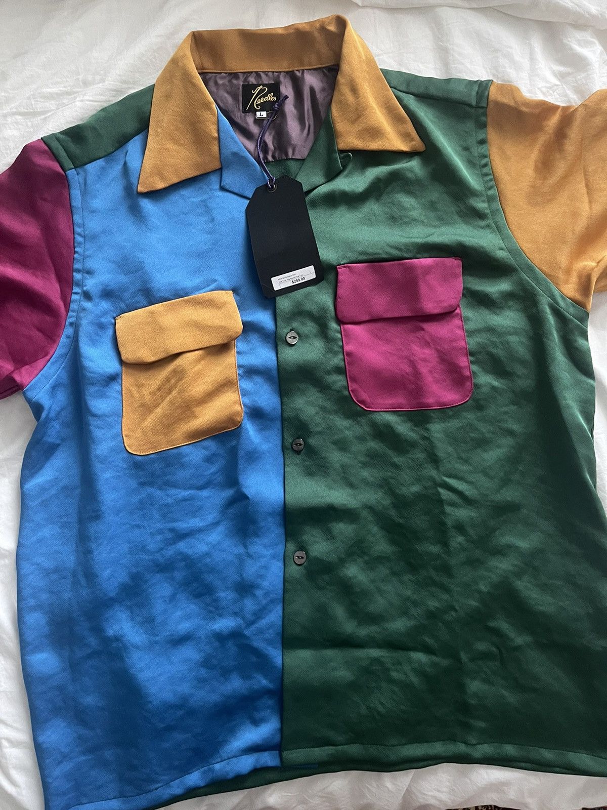 Needles Needles S/S Classic Poly Sateen Shirt Vivid Tone Multi Color Size US L / EU 52-54 / 3 - 1 Thumbnail