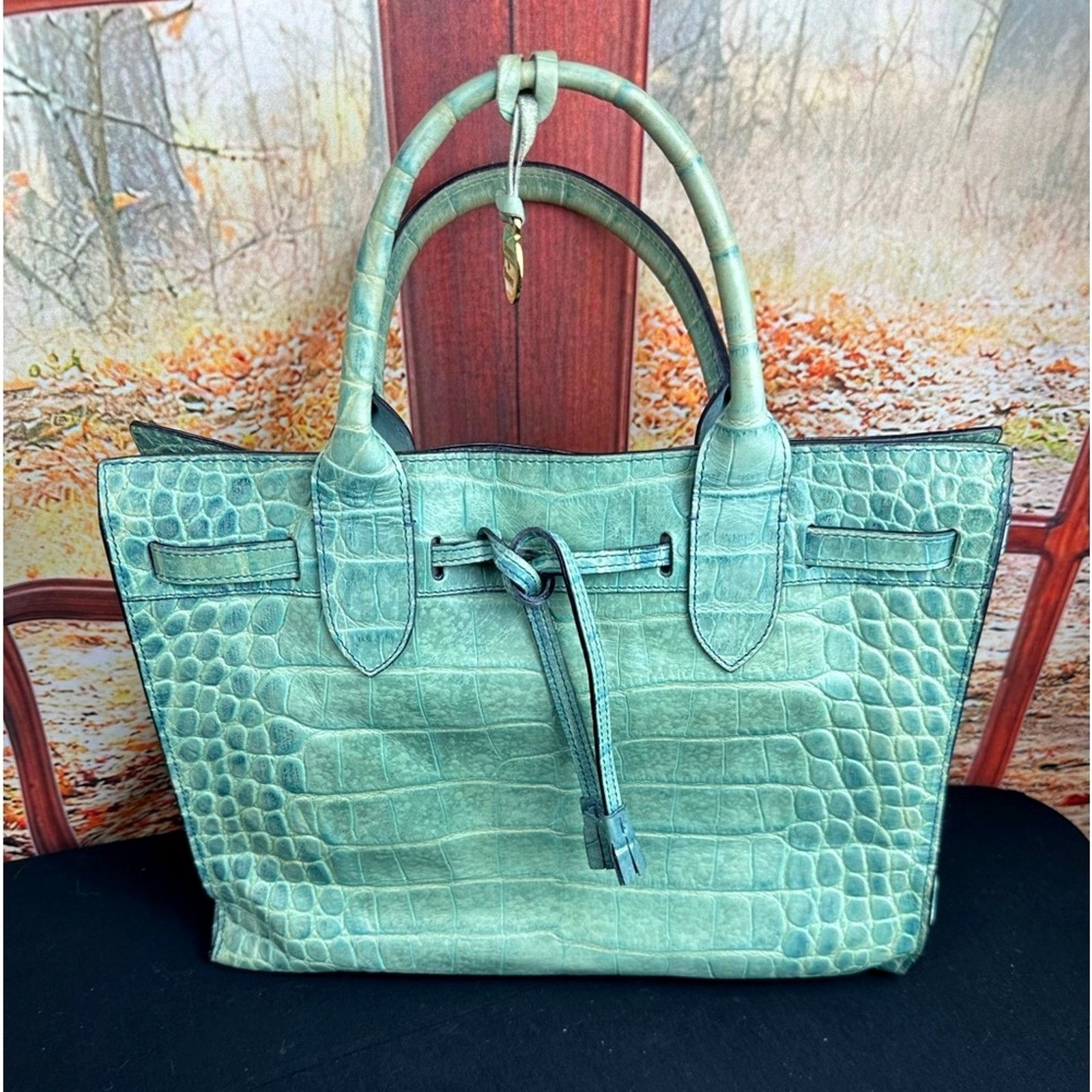 Dooney & Bourke Dooney & Bourke Green Crocodile Embossed Shoulder Bag Size ONE SIZE - 5 Thumbnail