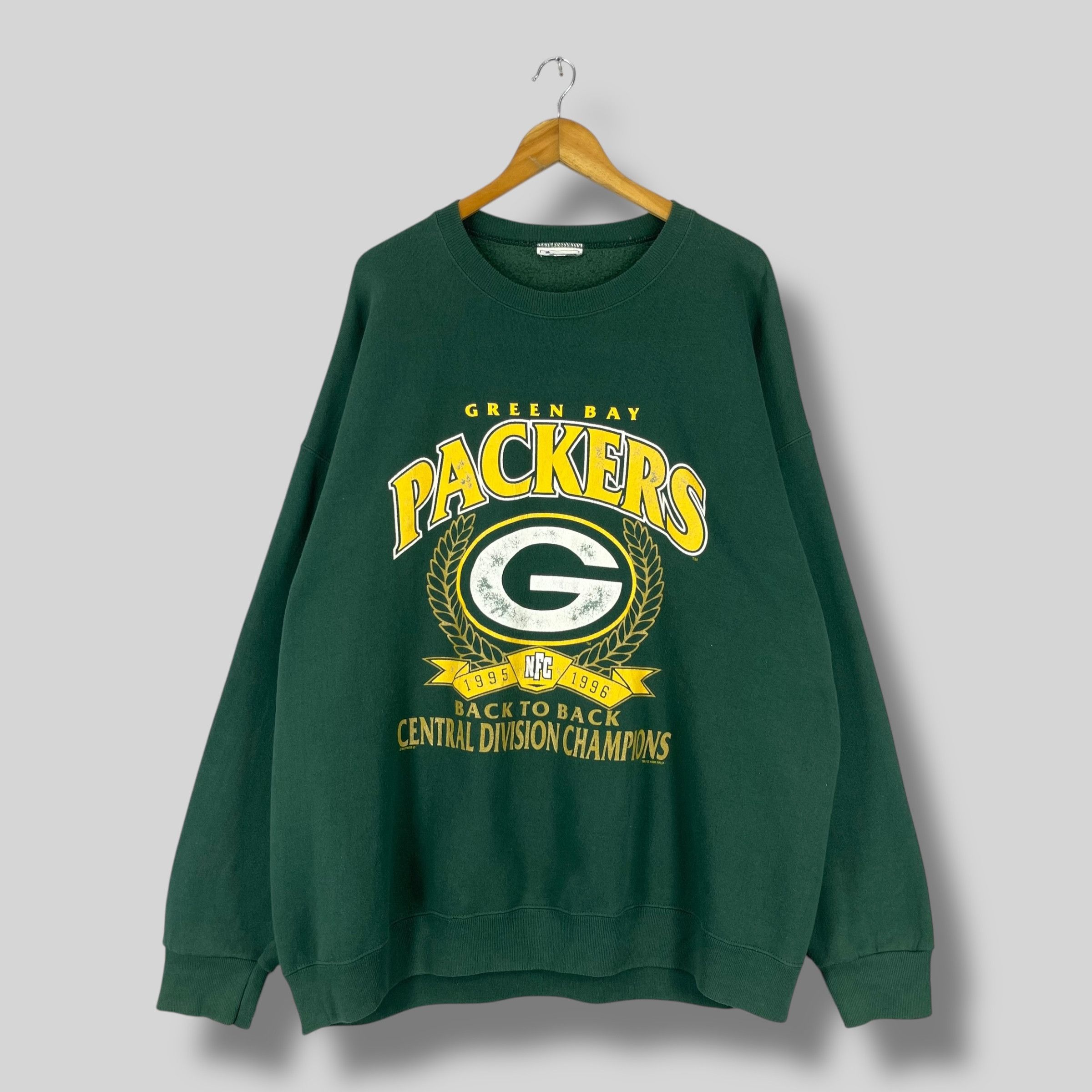 NFL Vintage 90's Nutmeg Green Bay PACKERS Nfl Sweatshirt Size US XXL / EU 58 / 5 - 1 Thumbnail