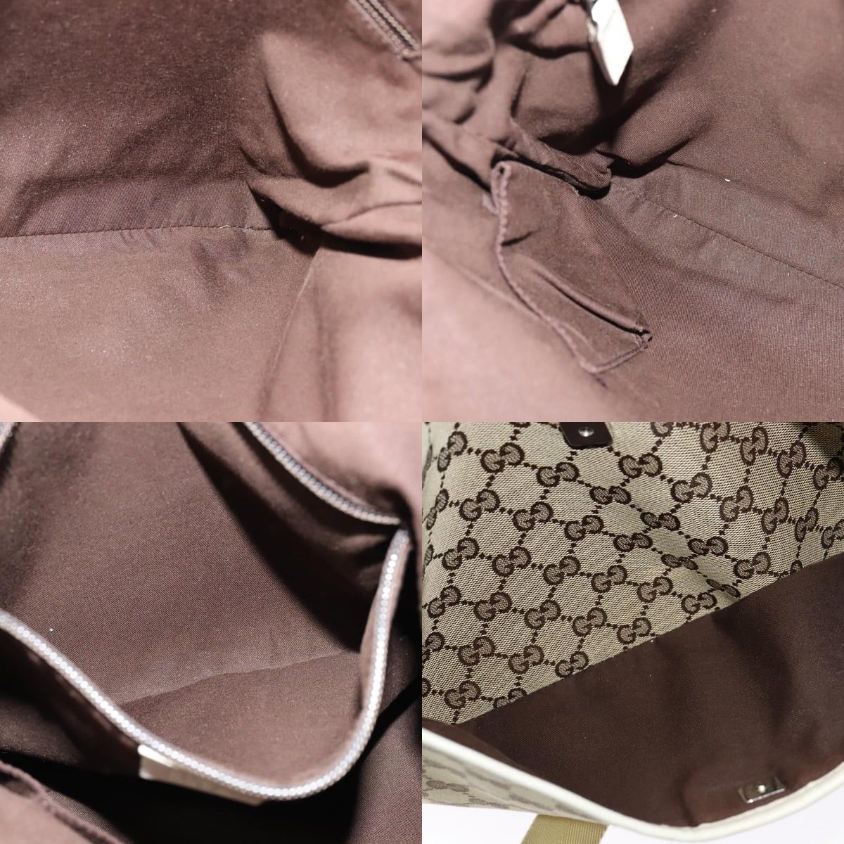 Gucci GUCCI GG Canvas Shoulder Bag Beige Silver Size ONE SIZE - 12 Thumbnail