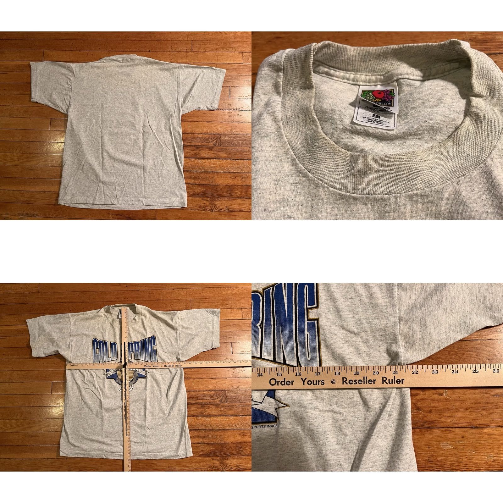 Fruit Of The Loom VINTAGE Fruit of the Loom Shirt Men’s XL Grey 90s Graphic Print Crew Neck Short Sleeve Retro 80s City Nautical Size US XL / EU 56 / 4 - 8 Thumbnail