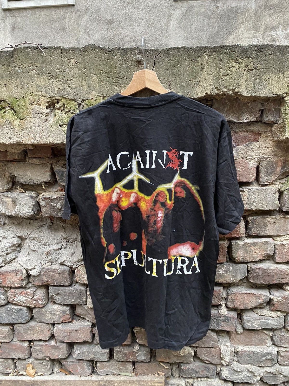 Band Tees × Vintage Vintage 90s Sepultura Against Tee Size US L / EU 52-54 / 3 - 5 Thumbnail