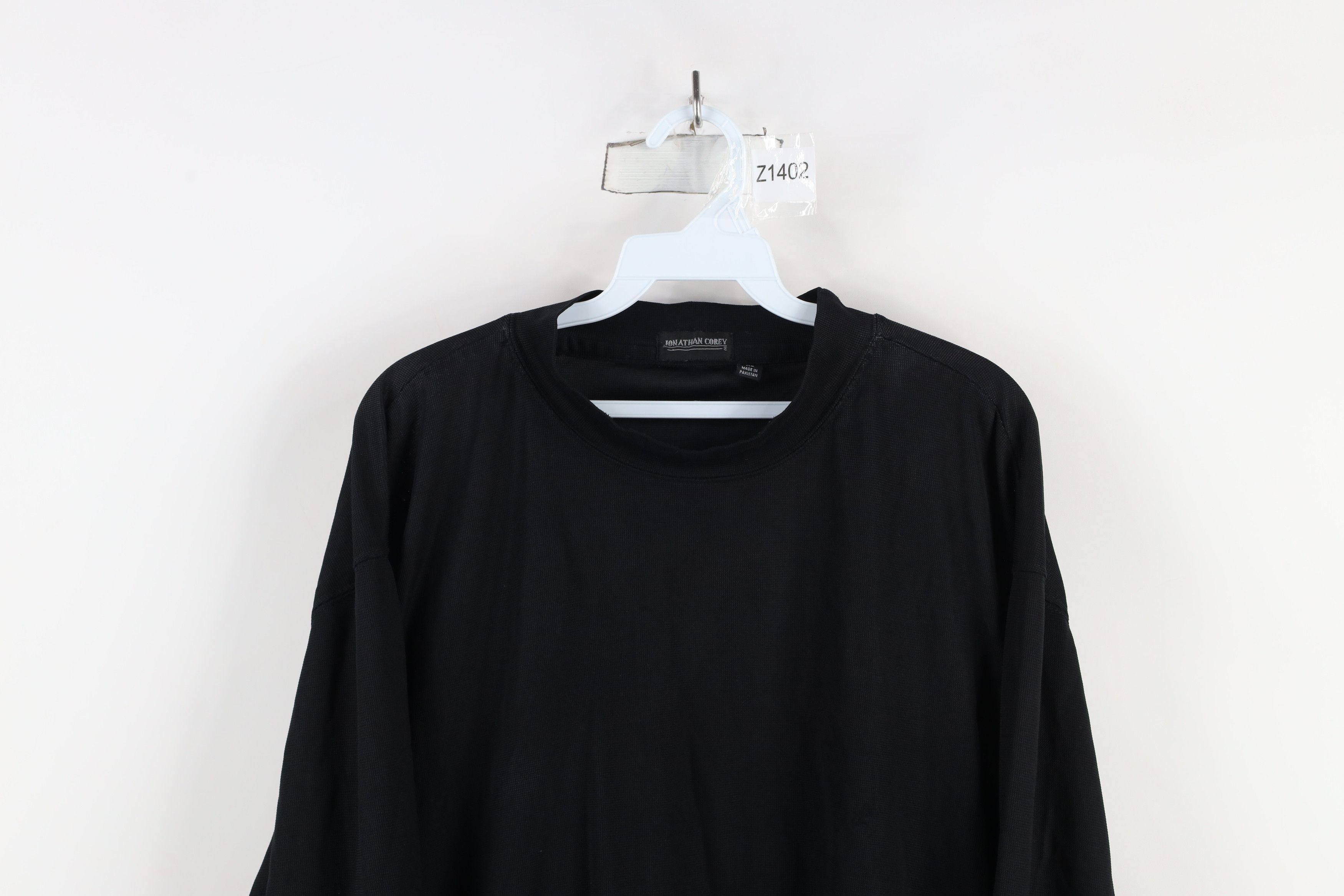 Vintage Vintage 90s Streetwear Mock Neck Long Sleeve T-Shirt Black Size US XL / EU 56 / 4 - 2 Thumbnail
