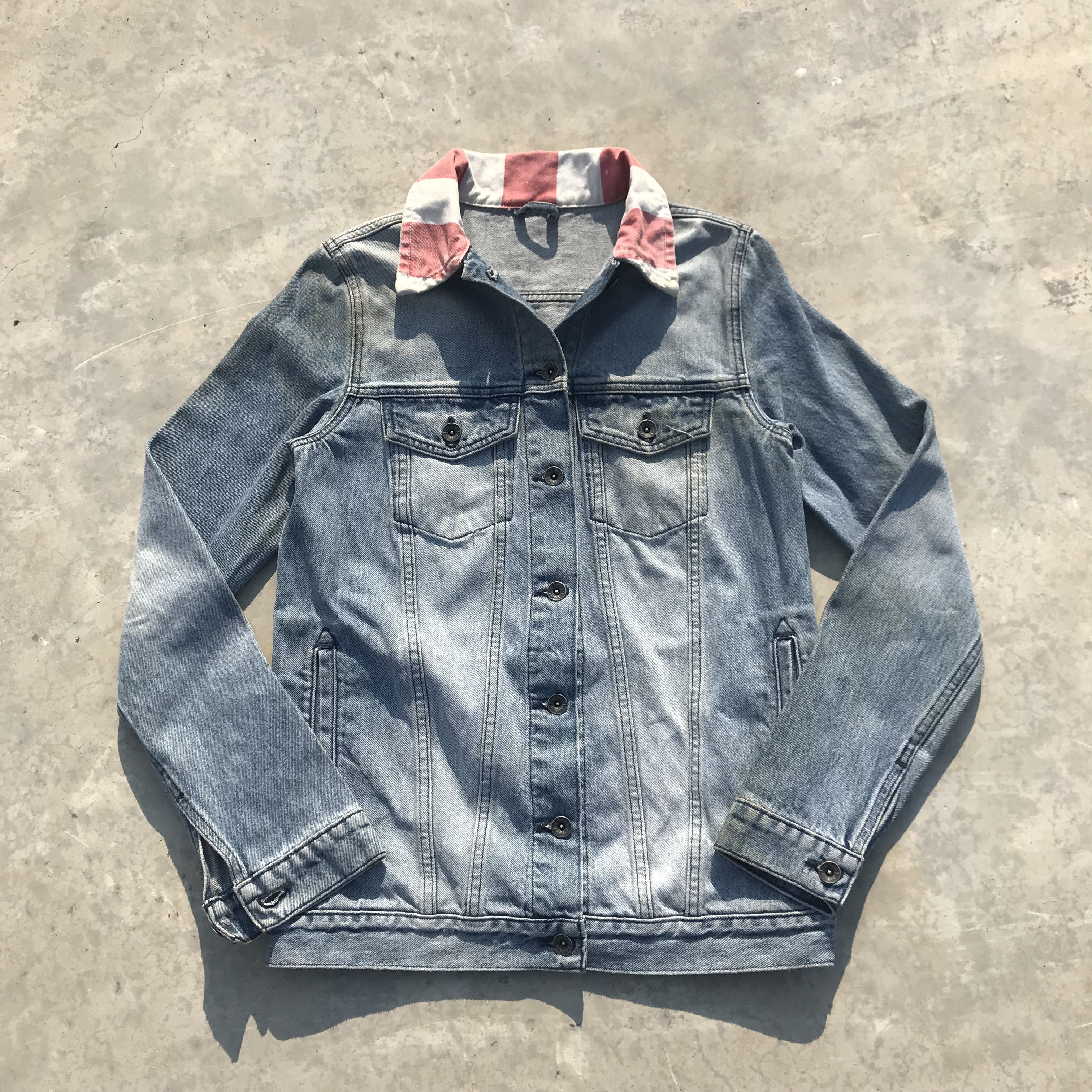 Vans Vintage Vans Trucker jacket blue grey jeans Colar Stripes Size US M / EU 48-50 / 2 - 18 Thumbnail