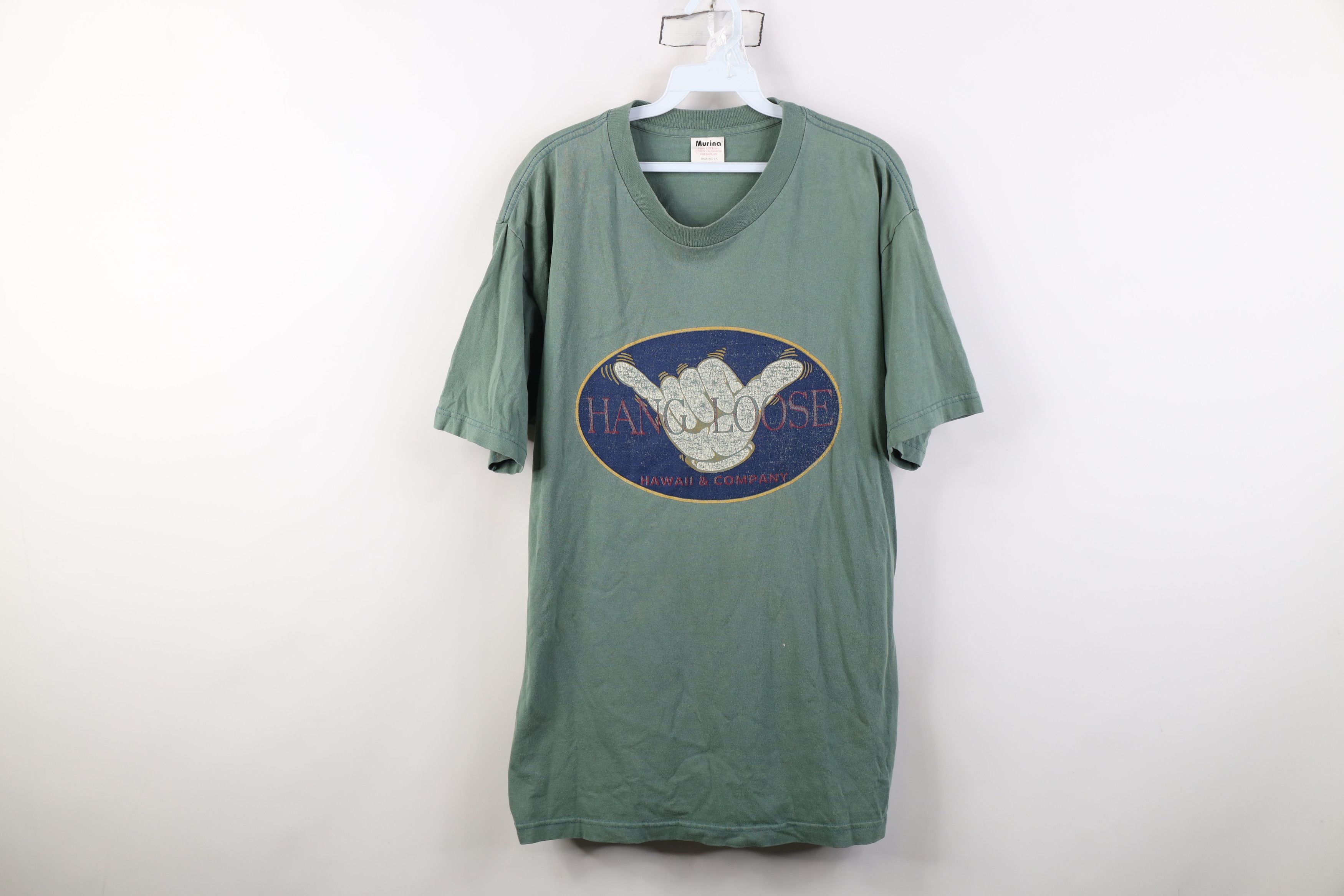 Vintage Vintage 90s Streetwear Hawaii Surfing Hang Loose T-Shirt USA Size US L / EU 52-54 / 3 - 1 Thumbnail