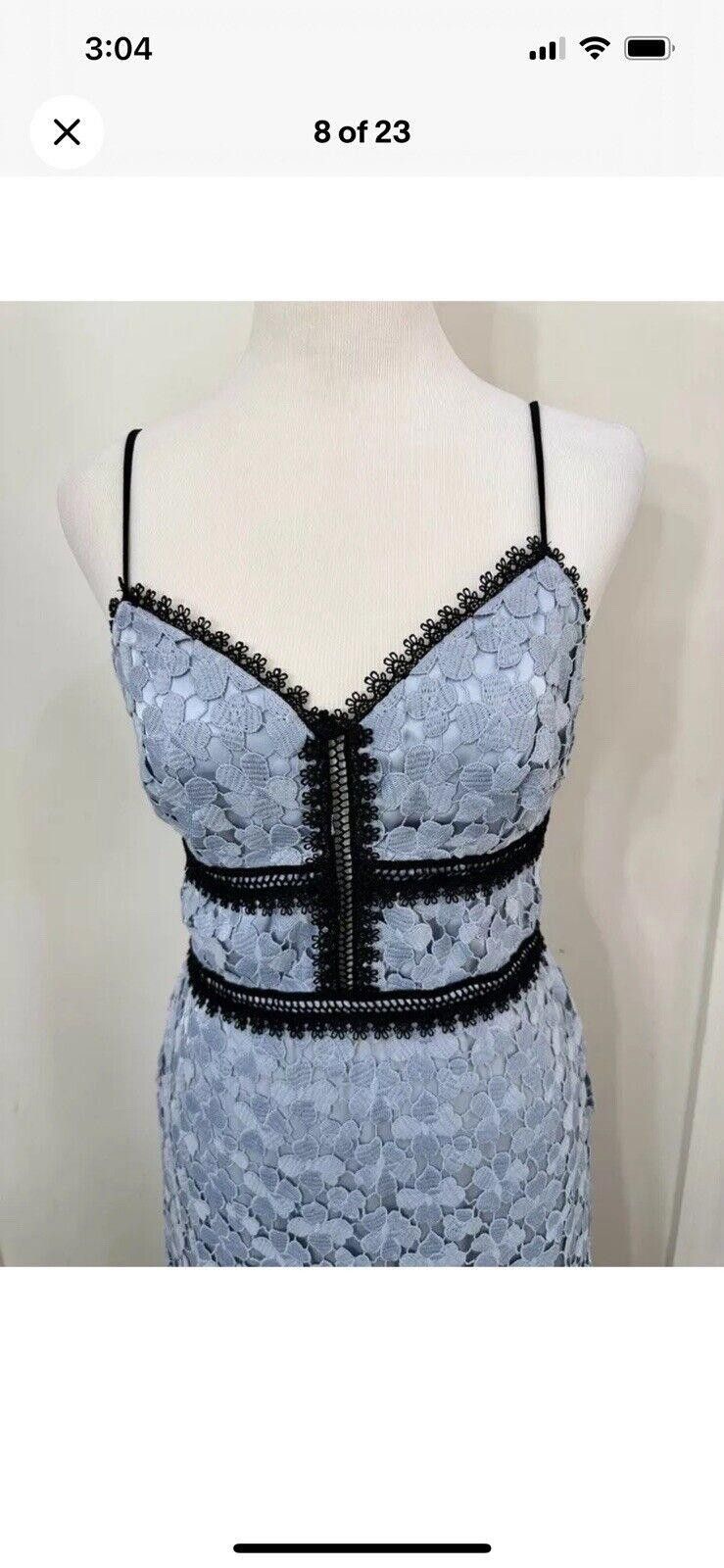 Designer Jill Stuart Blue Lace Crochet Elle Cocktail Midi Dress Sz 4 Size S / US 4 / IT 40 - 10 Thumbnail