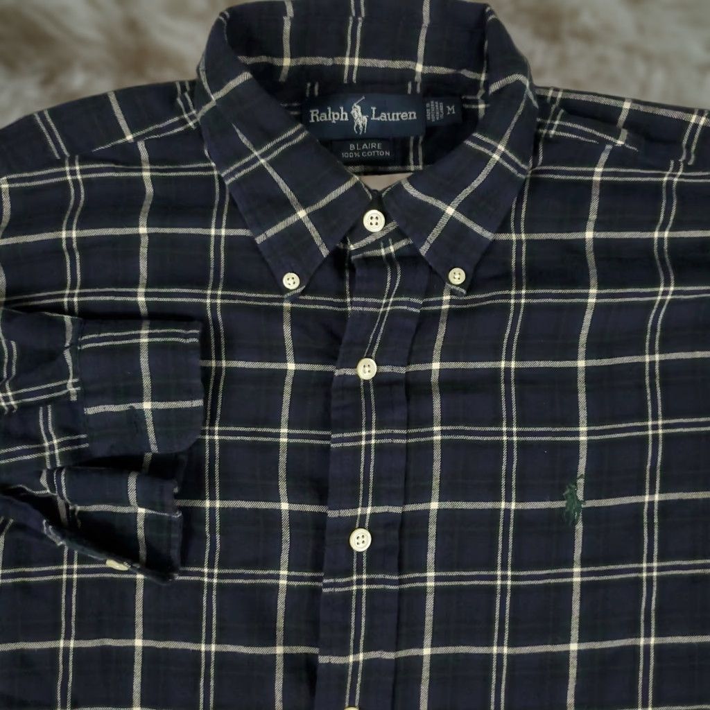 Ralph Lauren Ralph Lauren Shirt Mens Medium Blue Plaid Pony Button Up Long Sleeve Size US M / EU 48-50 / 2 - 1 Thumbnail