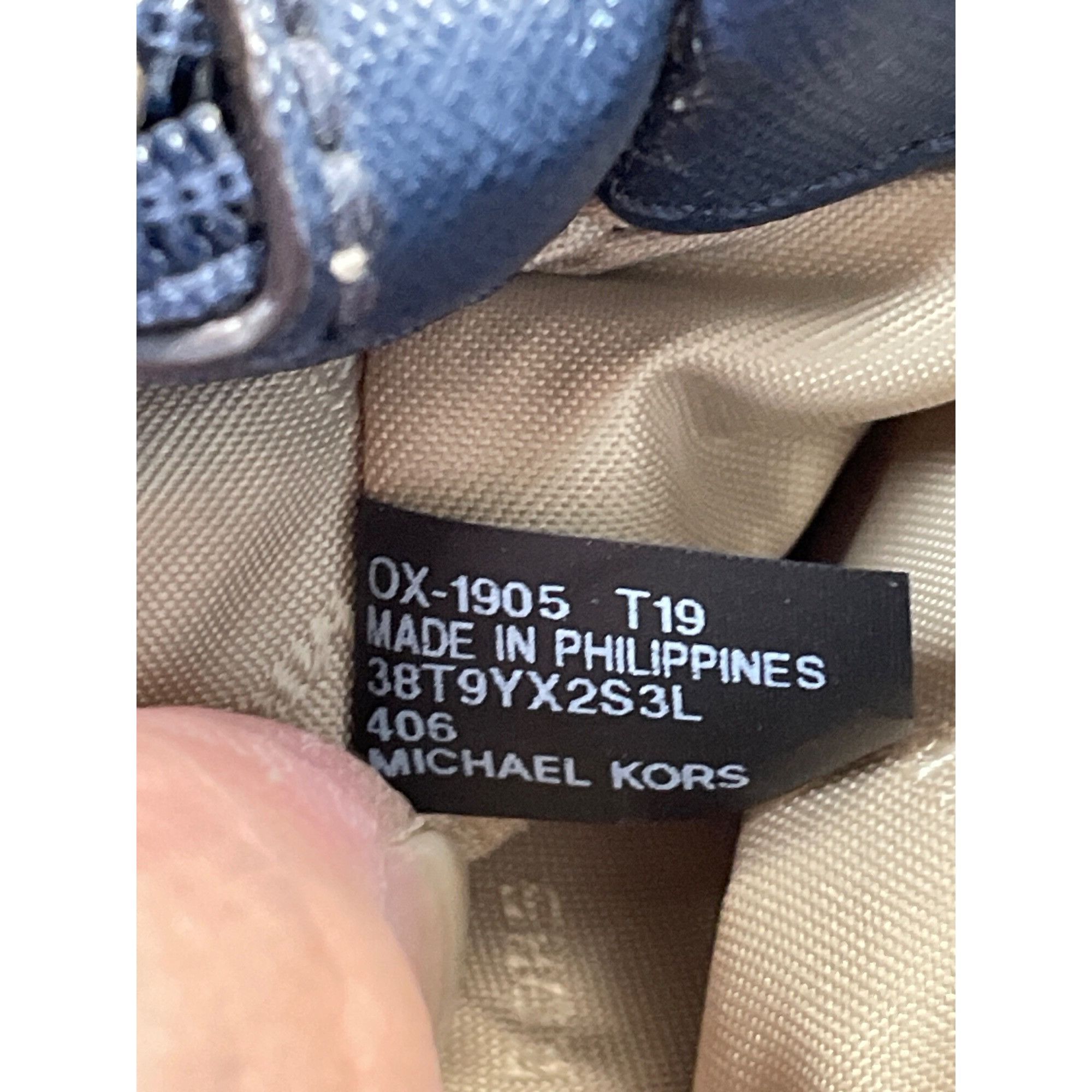 Michael Kors Michael Kors Womans Navy Blue Saffiano Leather Satchell Cros Size ONE SIZE - 17 Thumbnail