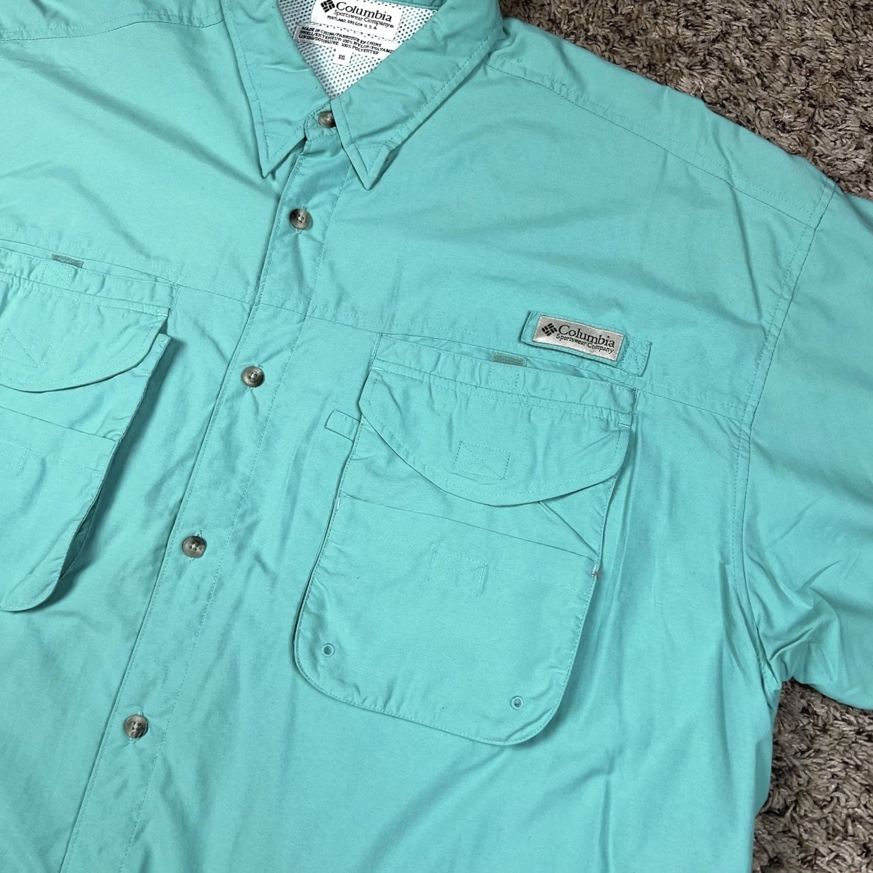 Vintage Columbia PFG Short Sleeve Shirt Men 2XL Button-Up Breathable Lightweight Blue Size US XXL / EU 58 / 5 - 4 Thumbnail