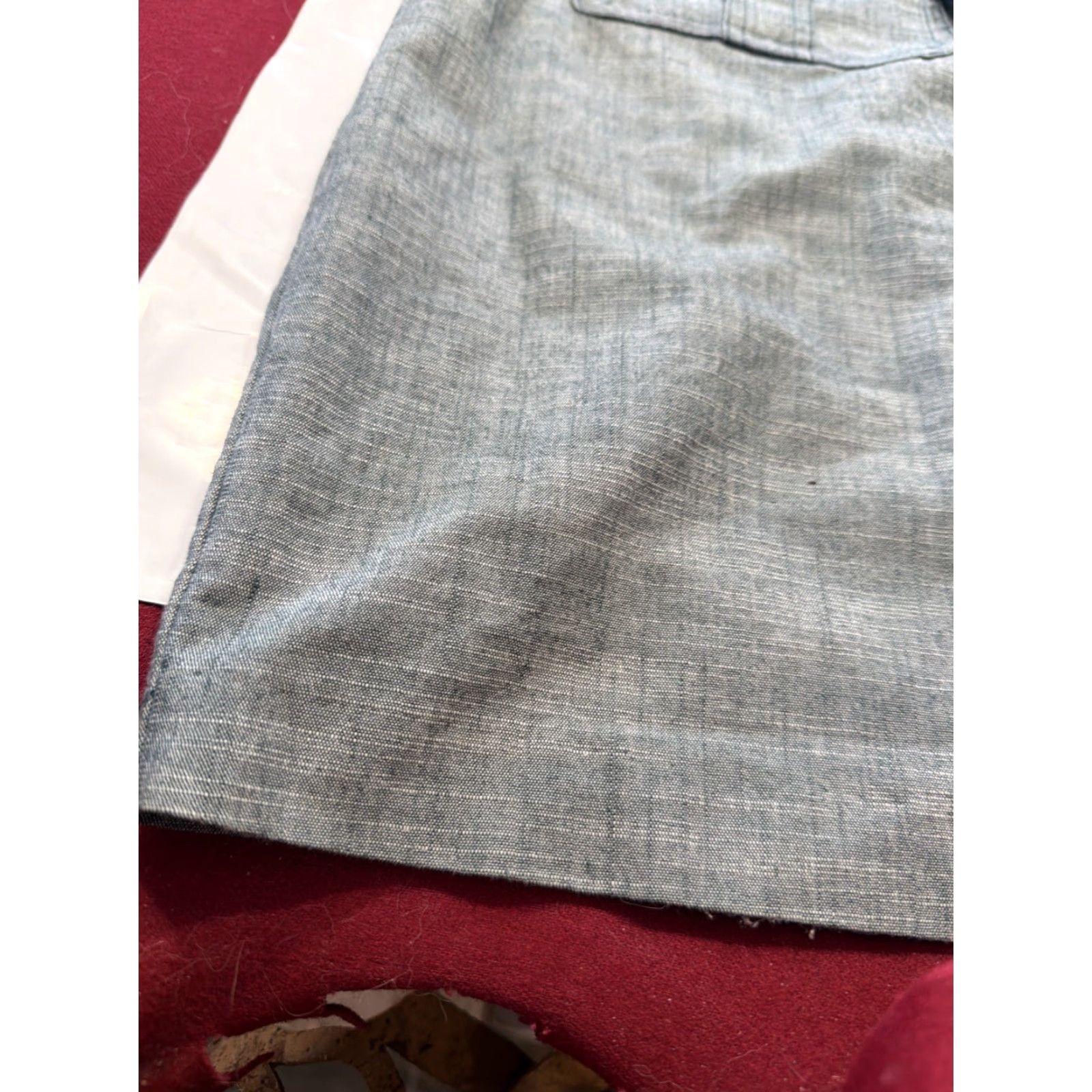 Vintage Sharagano Blue Denim Midi DRESS 1/2 Zip Size 12 Buckle Belt Pockets Front Flap Pockets Roll Tab Sleeve Collared Shirt Dress Size XL / US 12-14 / IT 48-50 - 2 Thumbnail