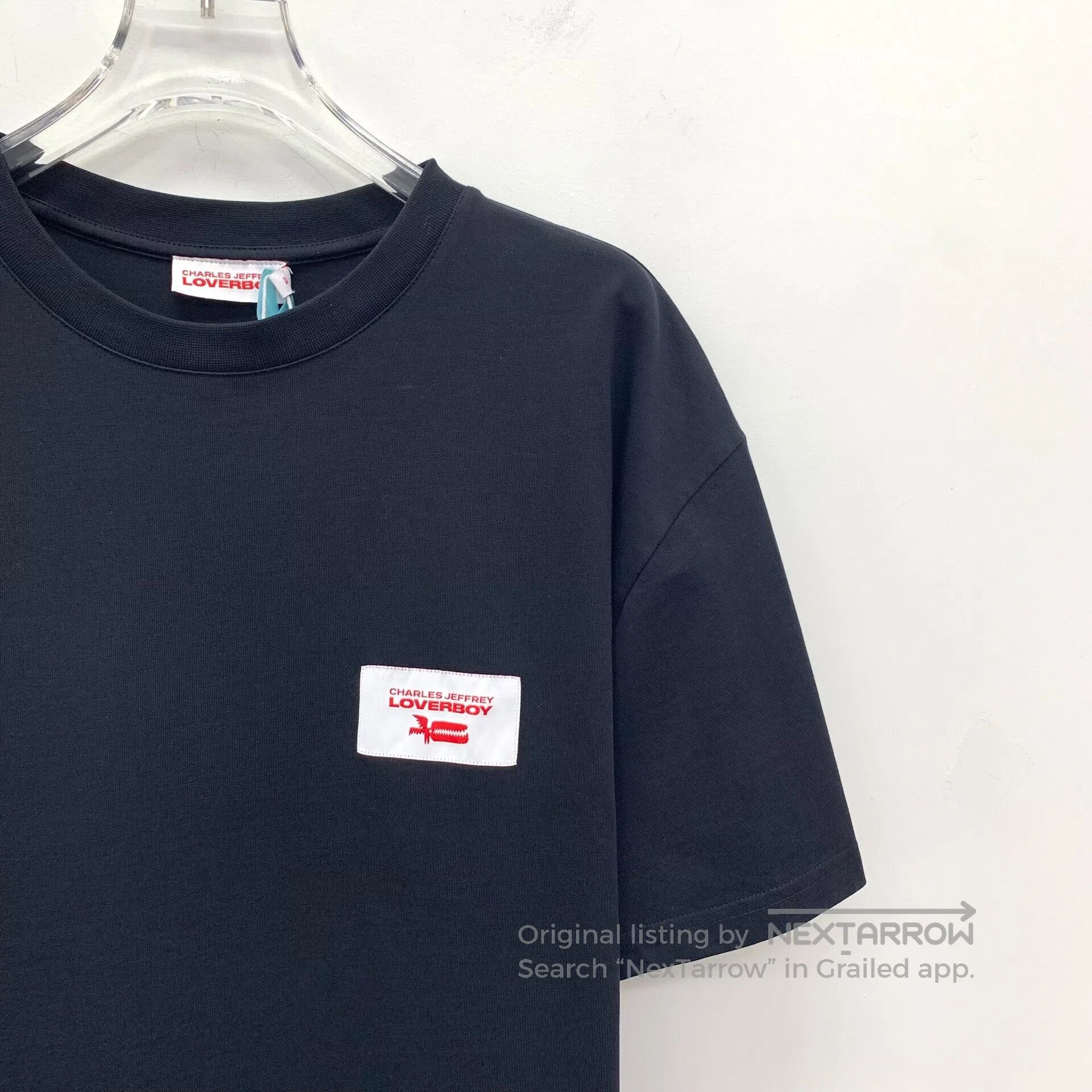 Charles Jeffrey LOVERBOY Charles Jeffrey Loverboy Black logo patch cotton round-nec Size US S / EU 44-46 / 1 - 3 Thumbnail
