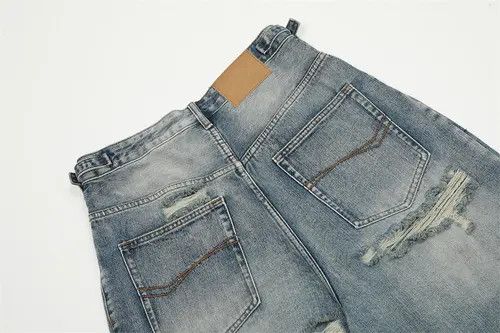 VIBE American street loose casual wide-leg ripped denim shorts Size US 32 / EU 48 - 5 Thumbnail