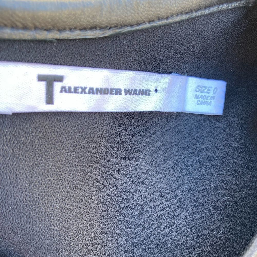 T by Alexander Wang T Alexander Wang Leather Trimmed Crepe Melange Trapeze Raw C Size XS / US 0-2 / IT 36-38 - 8 Thumbnail