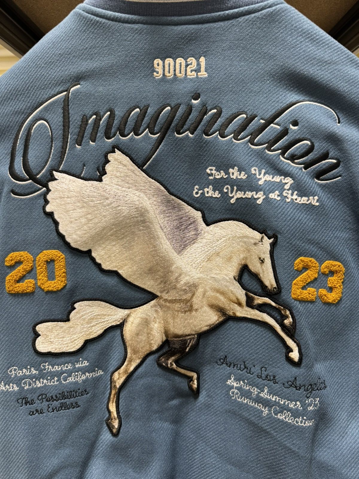 Amiri Amiri Bluefin Imagination Leather Varsity Jacket NEW 3200$ Size US M / EU 48-50 / 2 - 4 Thumbnail